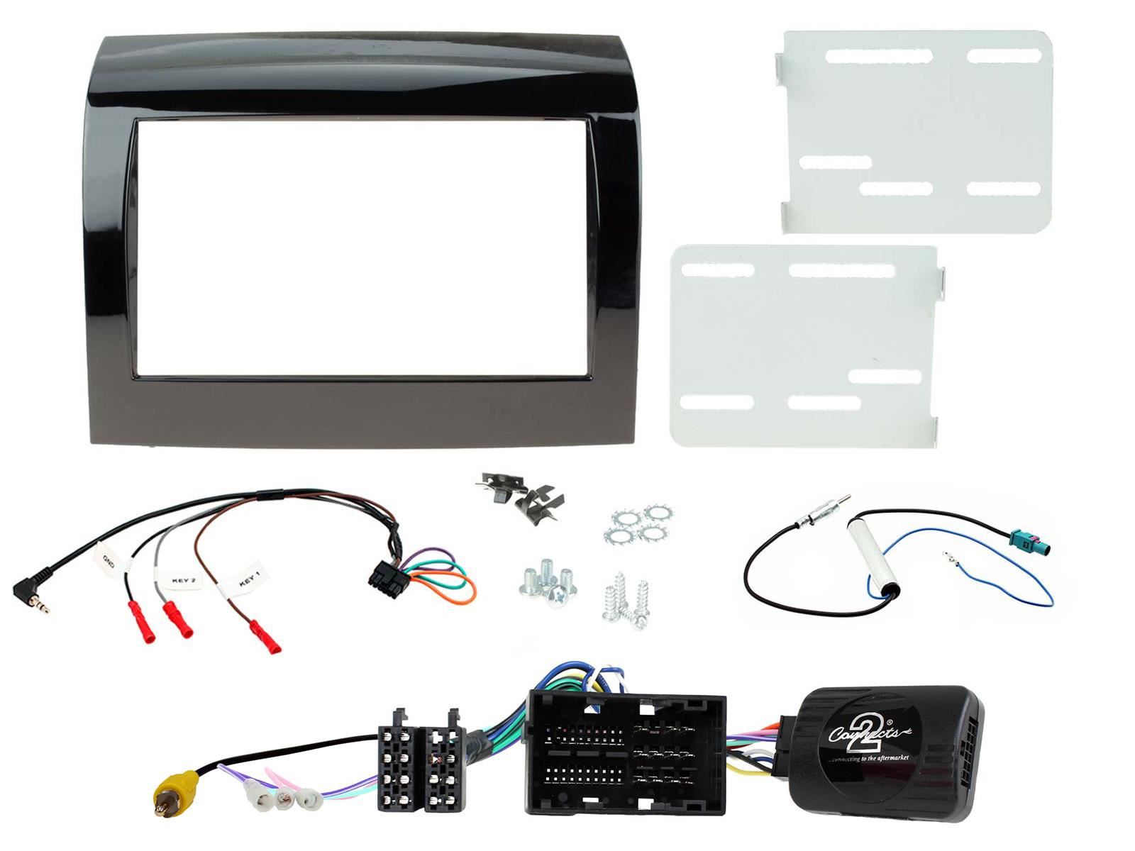 Connects2 CTKFT14 - Fiat Ducato X290 2015 - 2021 Double Din Fascia Panel & Steering Wheel Interface with Kenwood 6.8" USB DAB Android Mirroring Touchscreen Upgrade Kit