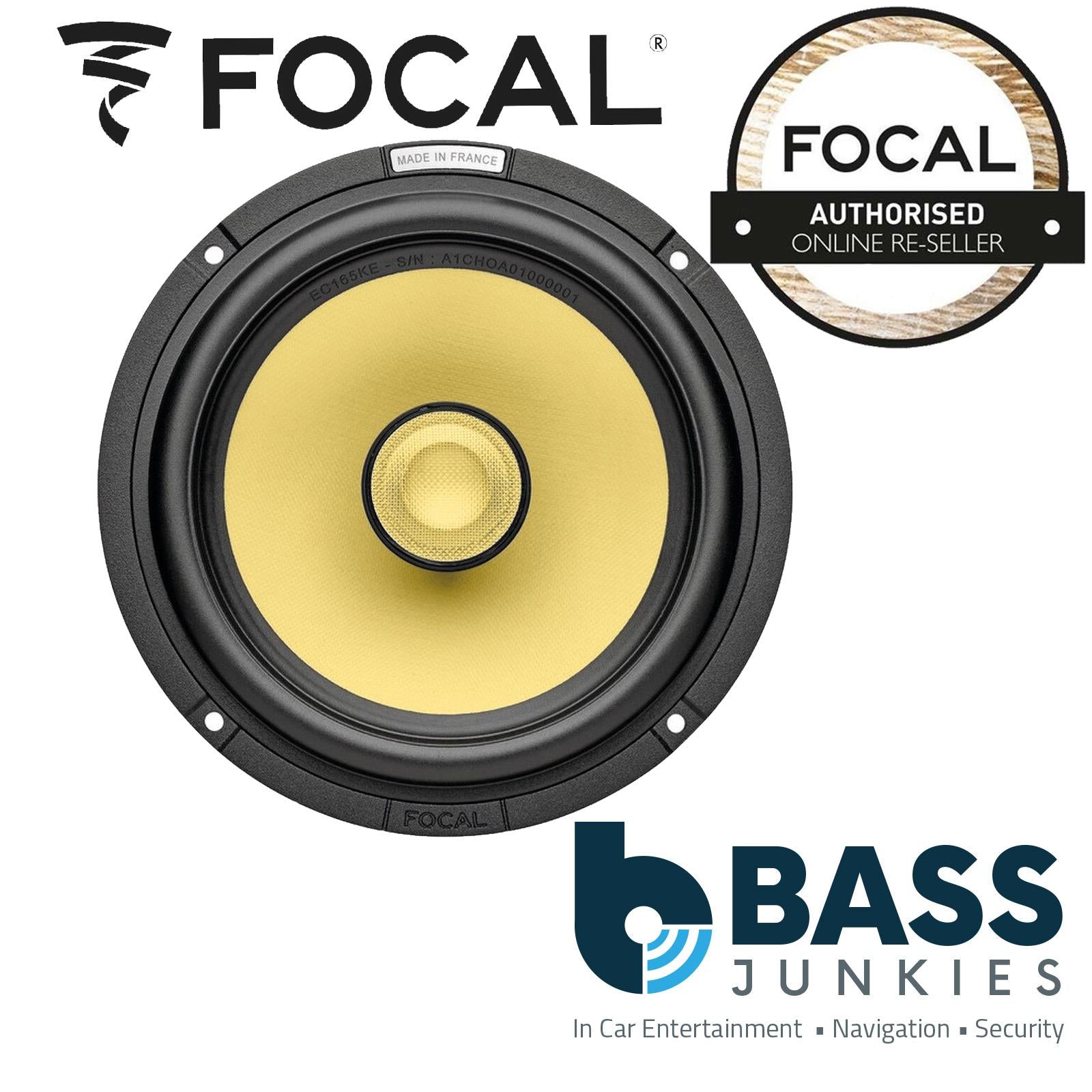 Focal EC165KE - ELITE K2 Power 160 Watts 17cm 6.5" 2 Way Coaxial Car Door Speakers