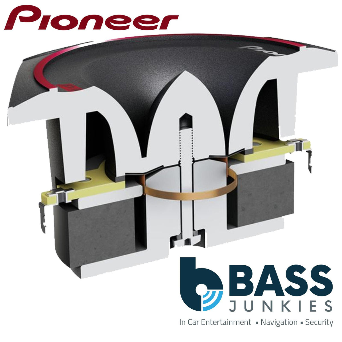 Pioneer TS-B351PRO - P.R.O. Series 3.5" 87mm 600 Watts Titanium Bullet Tweeters Pair