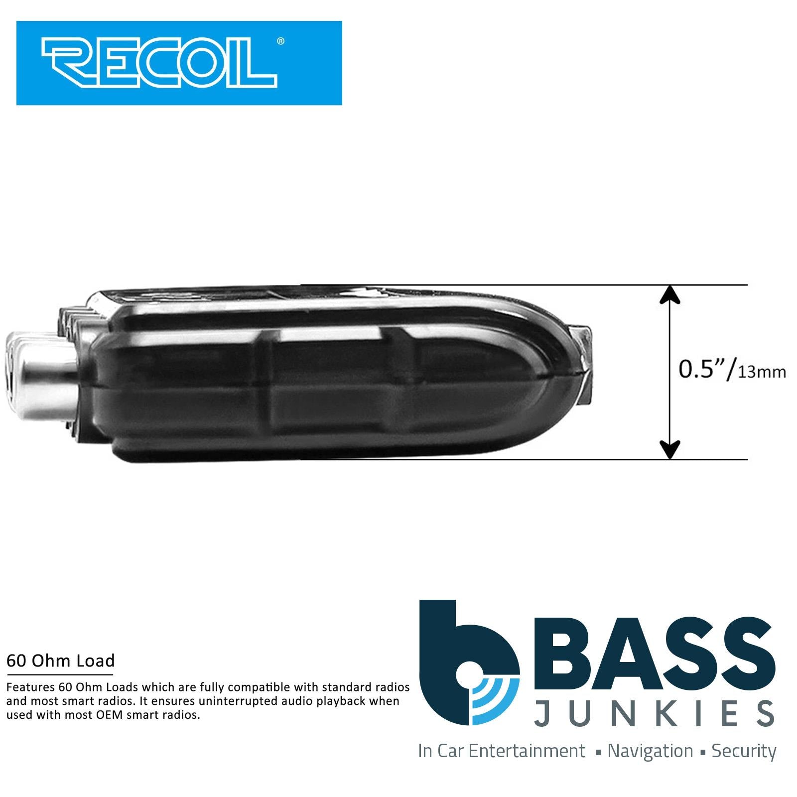 Recoil MLOC2 - Car Stereo High to Low 2 Channel Speaker to RCA Phono Convertor