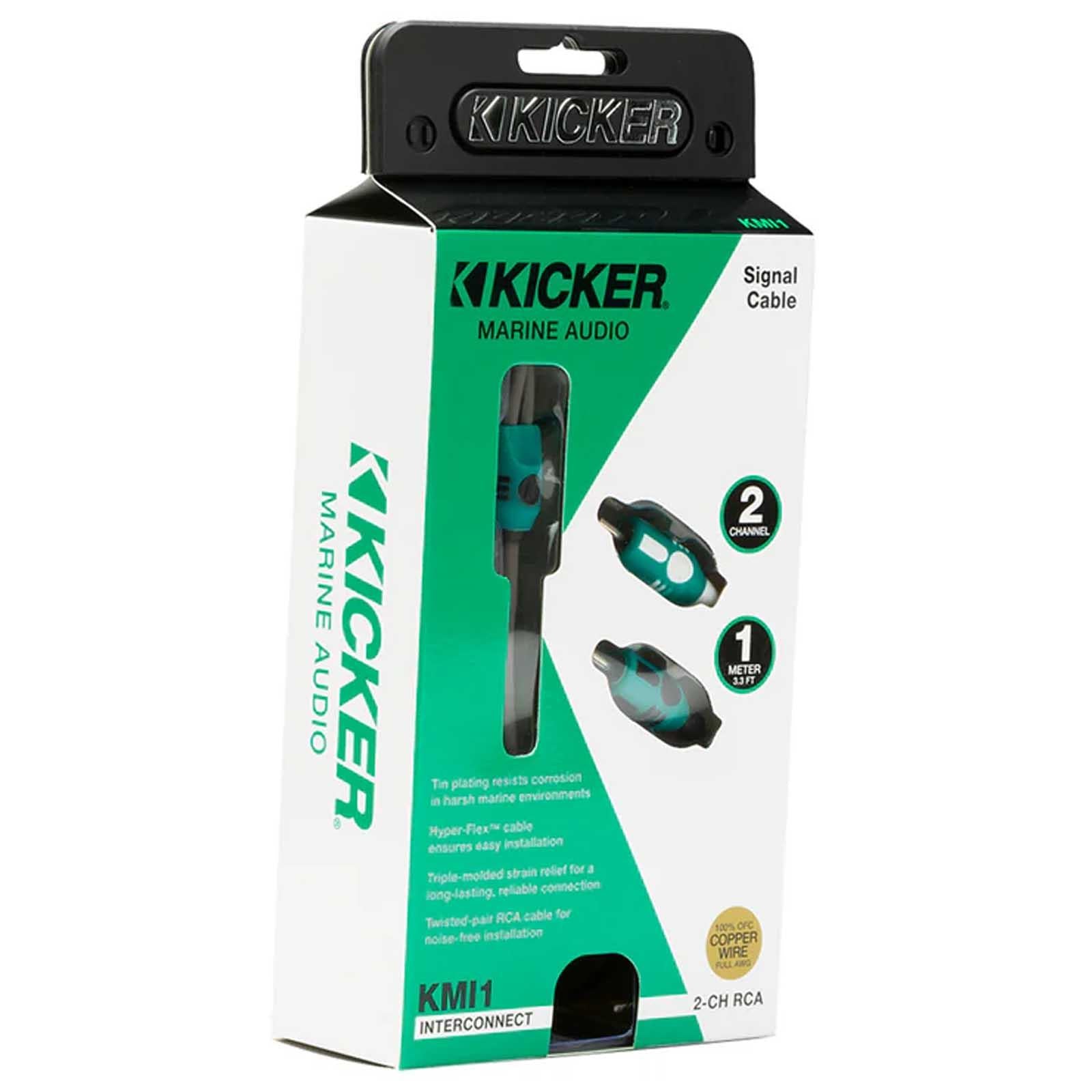 Kicker 47KMI1 - 1 Metre Marine 2 Channel RCA Interconnect Cable OFC