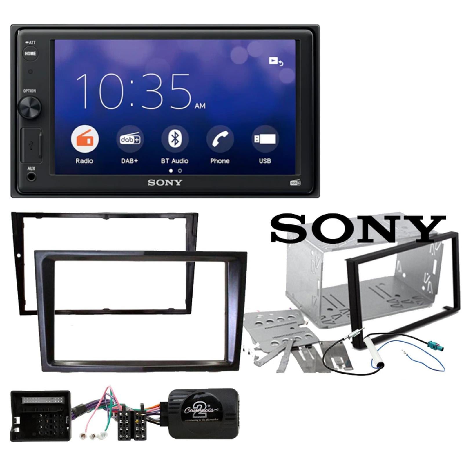 SONY XAV-1550D DAB+ Smart Bluetooth Car Radio + Stereo fitting kit + Steering Wheel Controls Loom for Vauxhall Antara 2006-2010 | Corsa (D)2006-2009 | Zafira (B) 2005-2014 | Astra (H) 2004-2010
