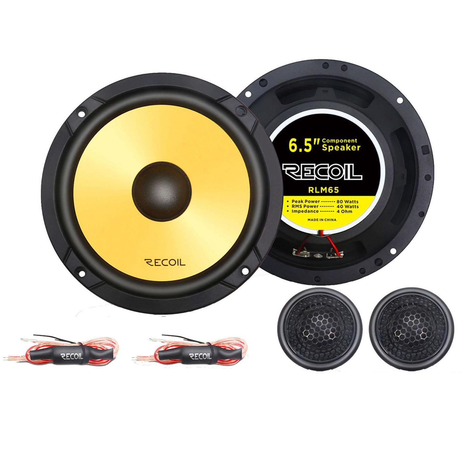 Recoil RLM65 - 6.5" 17cm 160 Watts Component Kit Car Door Speakers & Tweeters