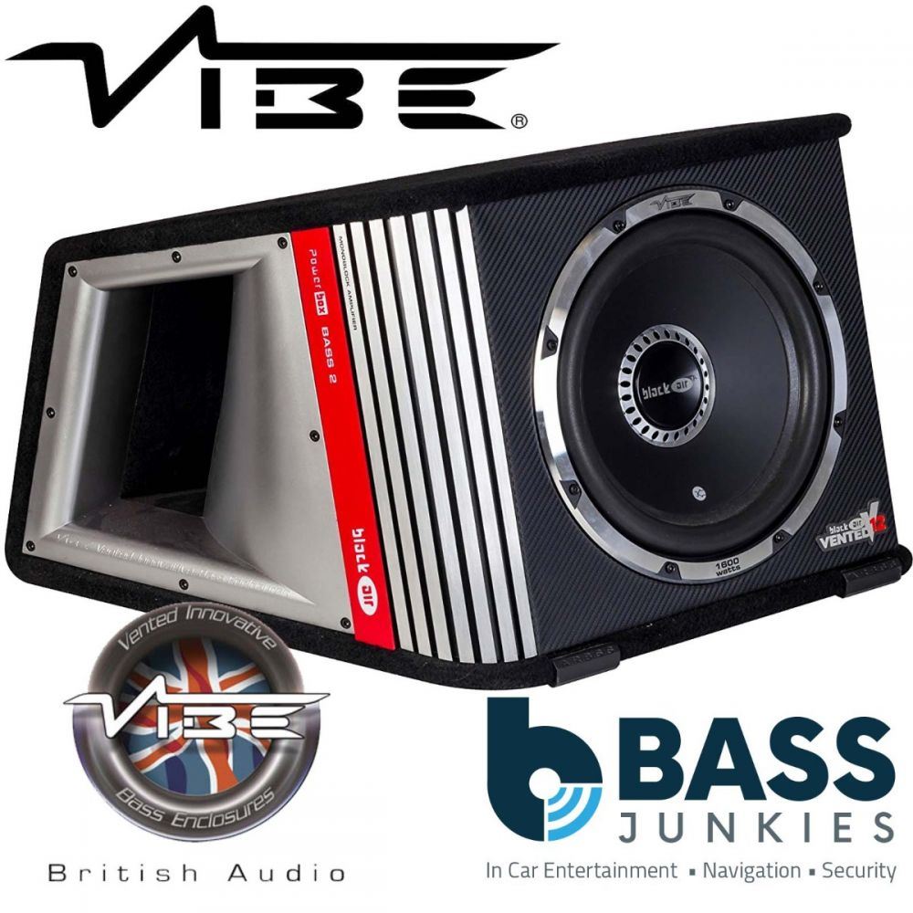 Vibe BLACKAIRV12-V2 - Black Air 12 Vented Active 1600 Watts Amplified Car Sub Subwoofer Bass Box