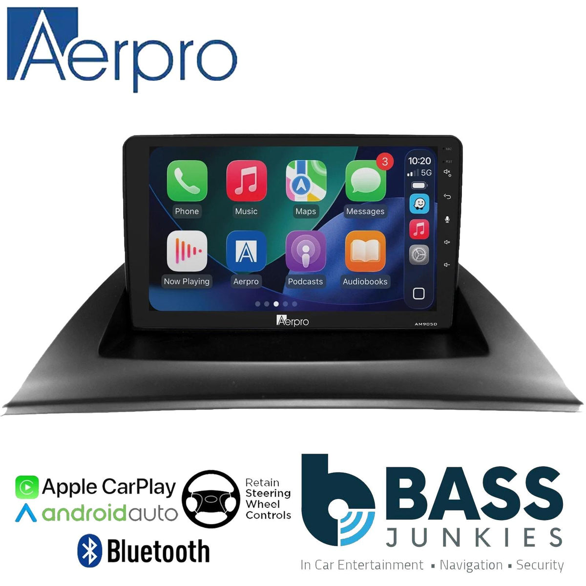Aerpro 9" DAB CarPlay Android Car Stereo Fascia Steering Kit For BMW X3 06 -10