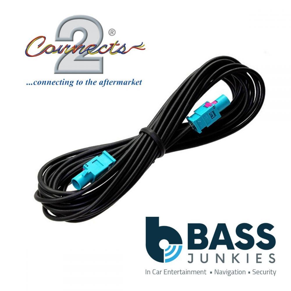 Connects2 CT27AA101 Fakra 5M Extension Male To Male Car Stereo Antenna Adapter Aerial Lead