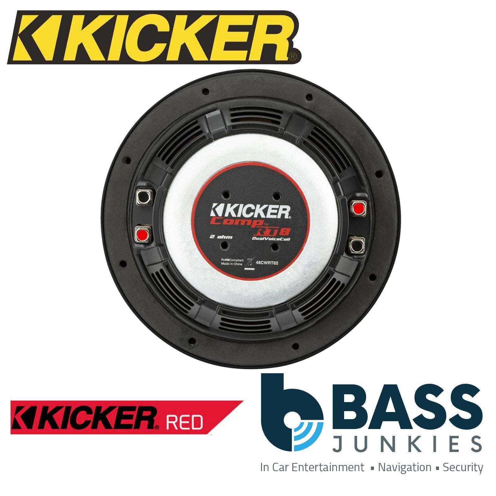 KICKER 48CWRT82 8" 20cm 600 Watts Dual Voice Coil Car Van Boot Sub Subwoofer