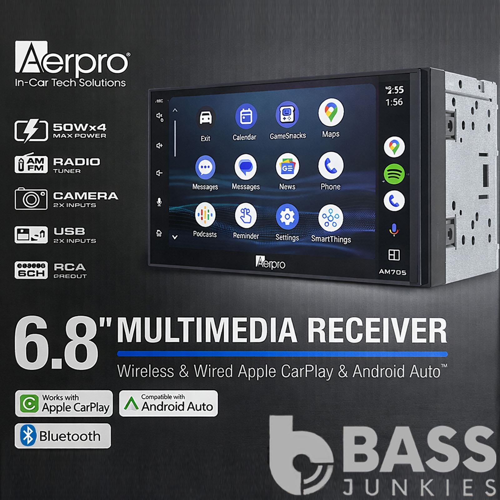 Aerpro AM705 6.8" Bluetooth Radio Android Auto Apple CarPlay Wireless Wired Car Stereo