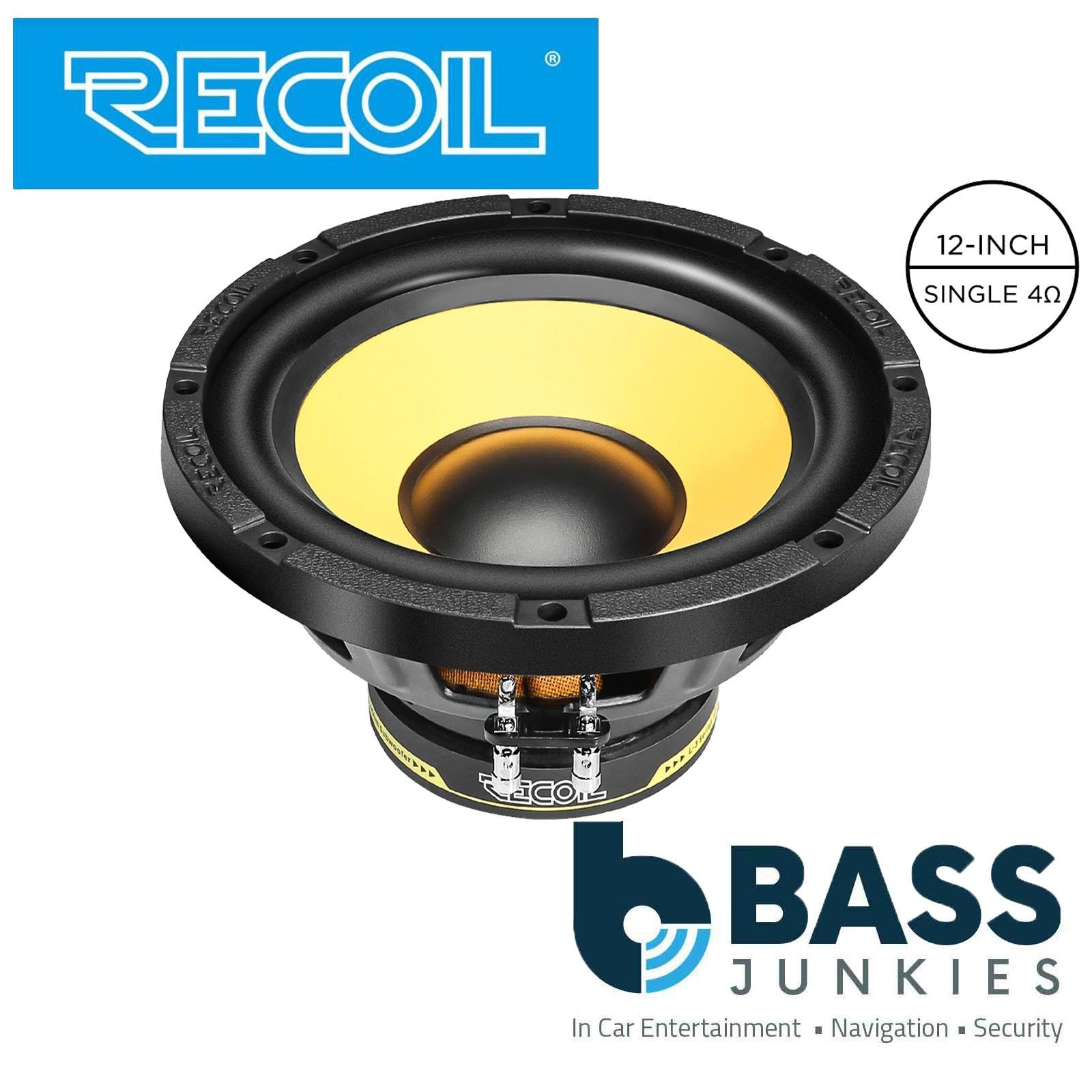 Recoil LW12S4 - 300 Watts 12" 30cm Single Voice Coil 4-Ohm Car Sub Subwoofer