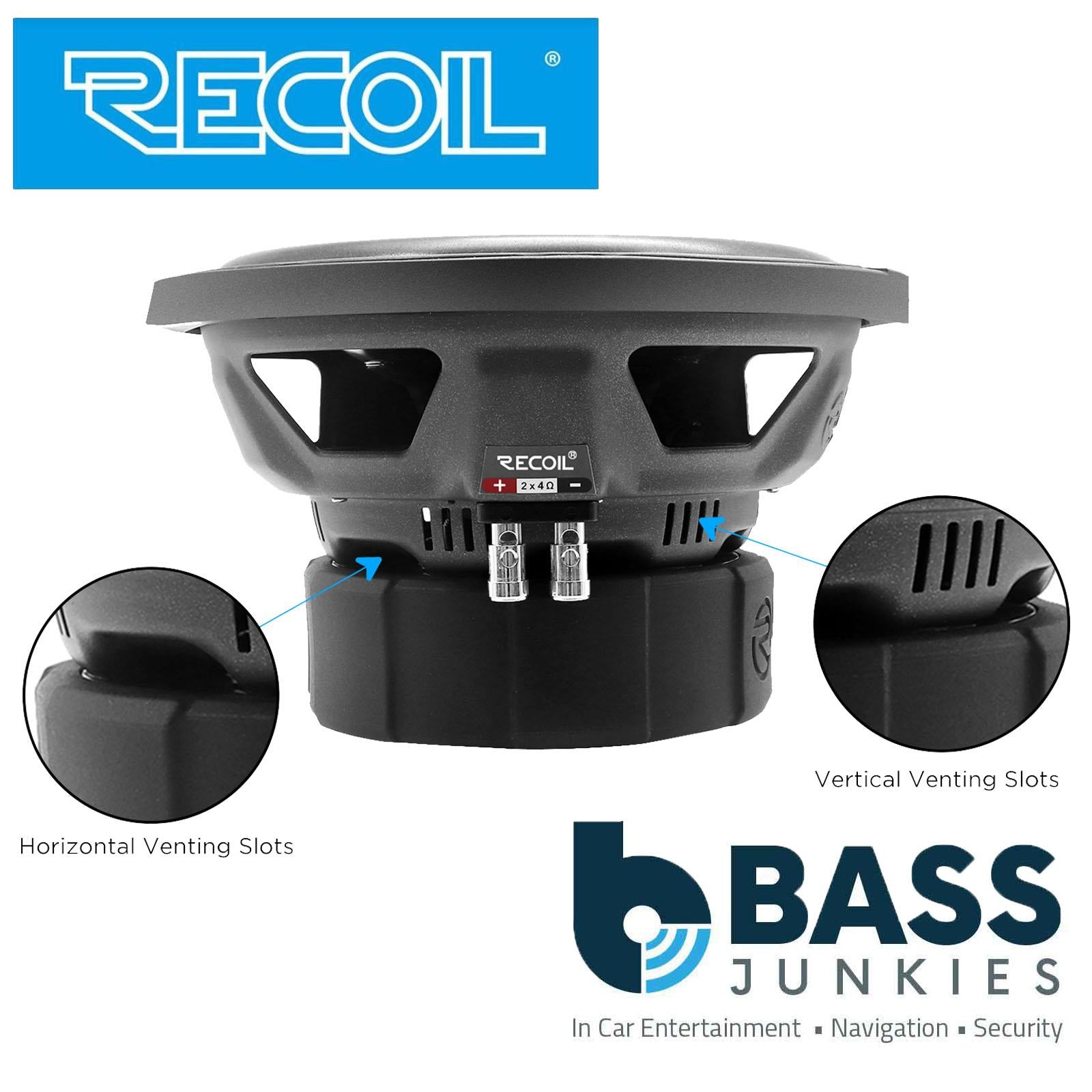 Recoil PW8D4 - 800 Watts Echo Pro Series 8-Inch Dual 4-ohm Car Subwoofer