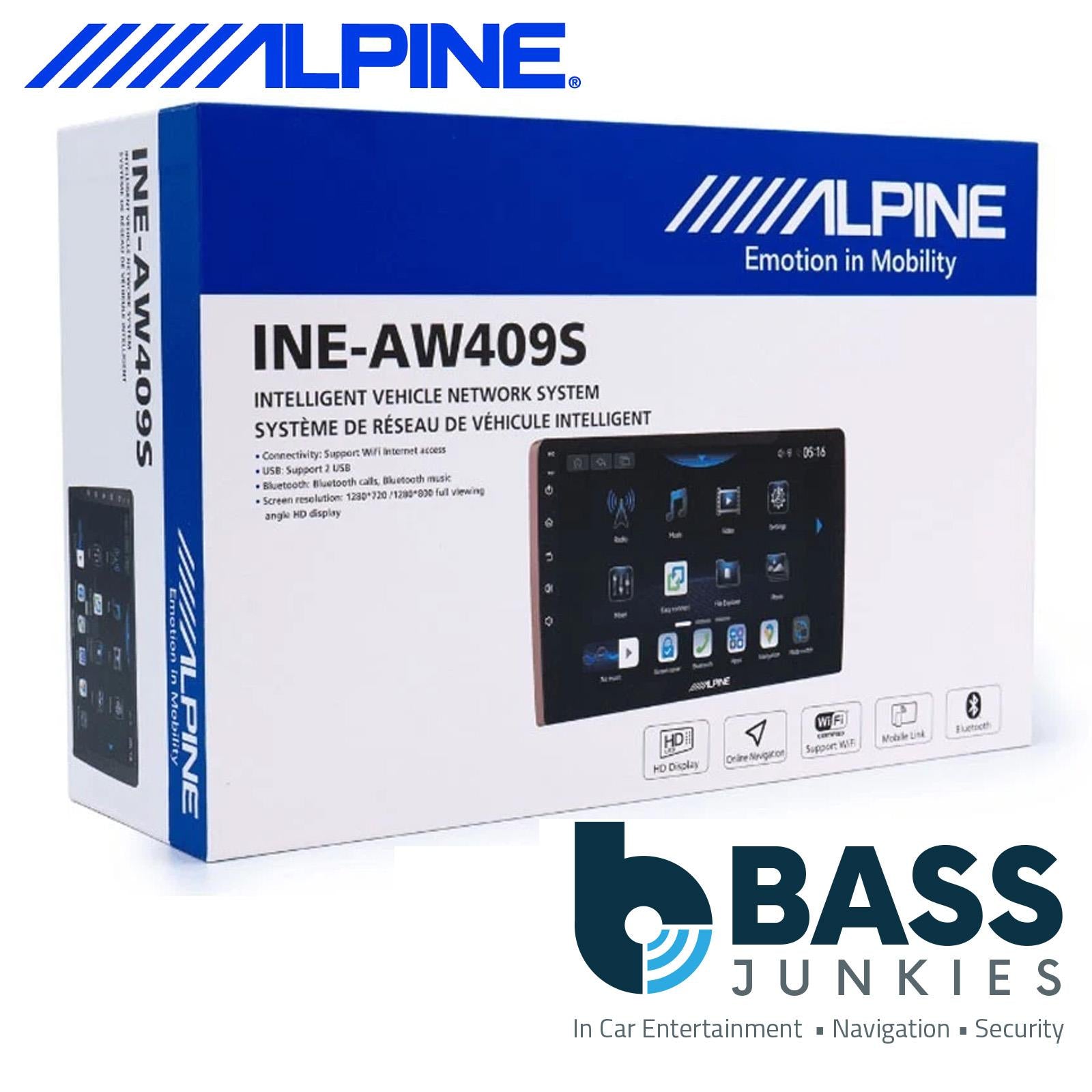 Alpine INE-AW409S 9" Bluetooth USB Wireless Carplay Android Wifi Car Stereo Screen