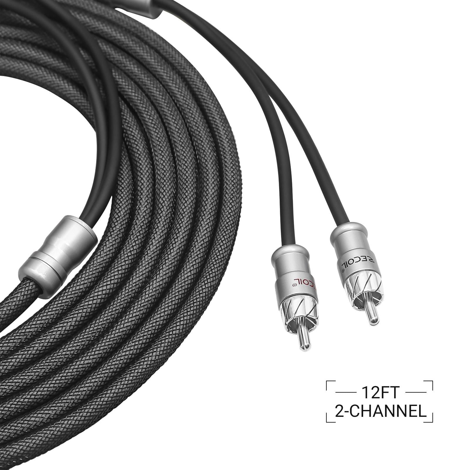 Recoil XI212 - 3 Metre Oxygen Free Copper 2-Channel Car Stereo RCA Phono Cable