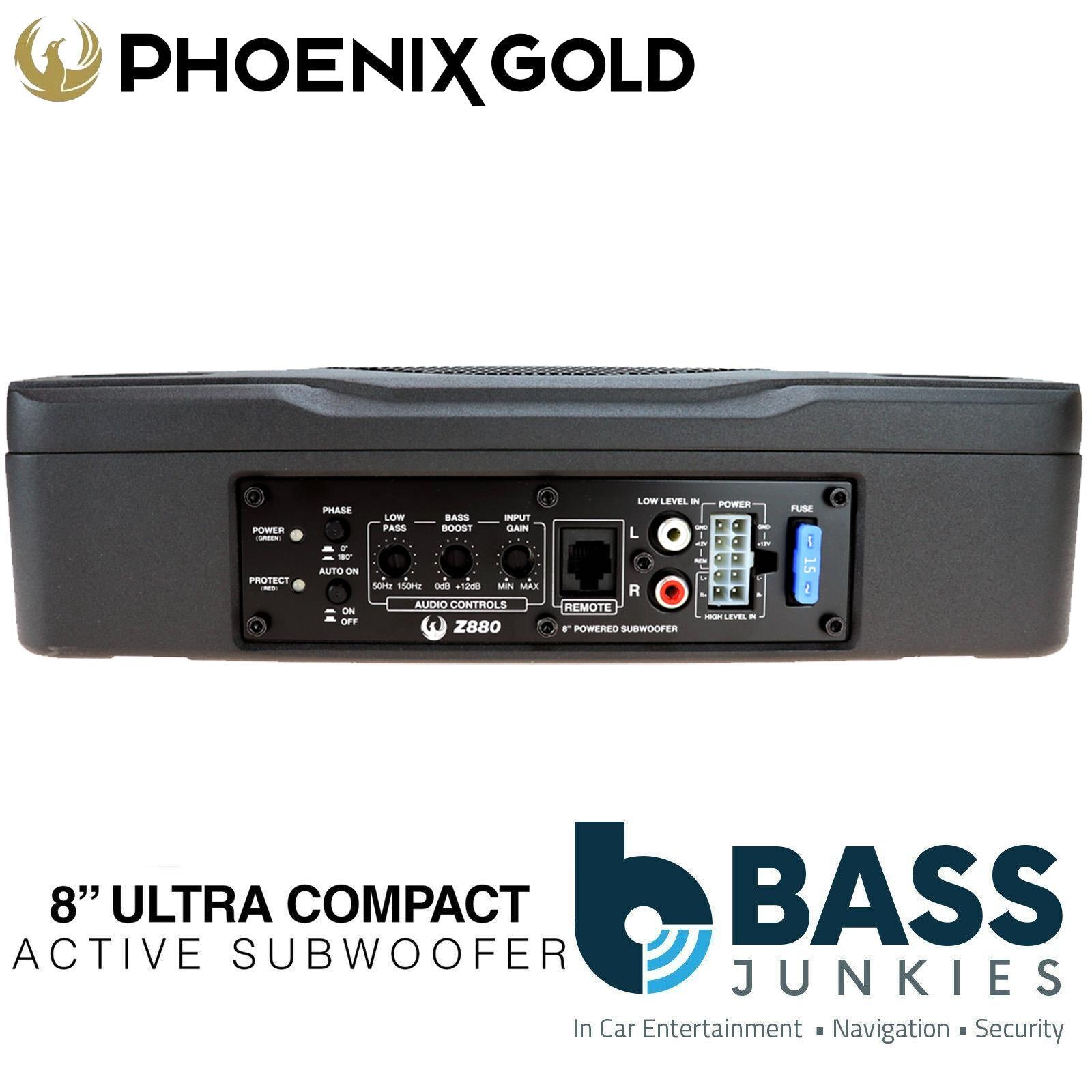 Phoenix Gold PG Z880 - 8" Inch 240 Watts Underseat Amplified Car Sub Subwoofer