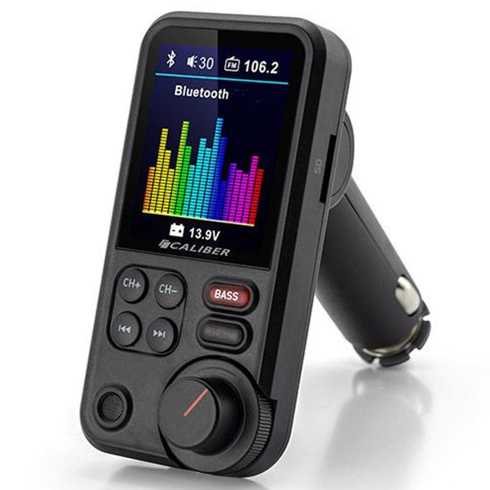 Caliber Bluetooth FM Transmitter with Dual USB Fast Charging Micro SD & Hands-Free Calling