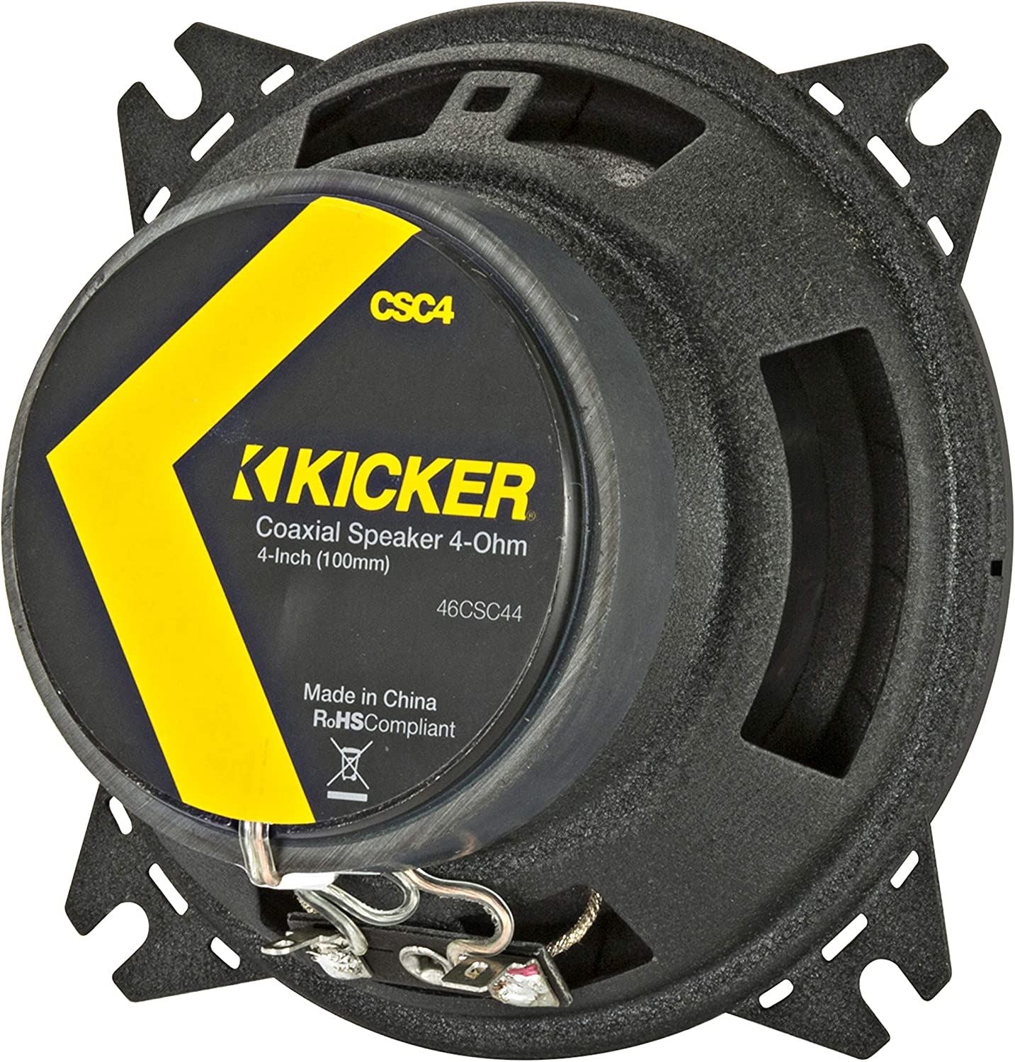 Kicker CSC44 100mm/10cm/4" 2-Way Coaxial Car speakers (Per Pair Max 300|100 watts RMS) Fits BMW 5-Series 2006-10 | X1 09-15 | X3 06-10 | X5 06-13 | 3-Series 05-12