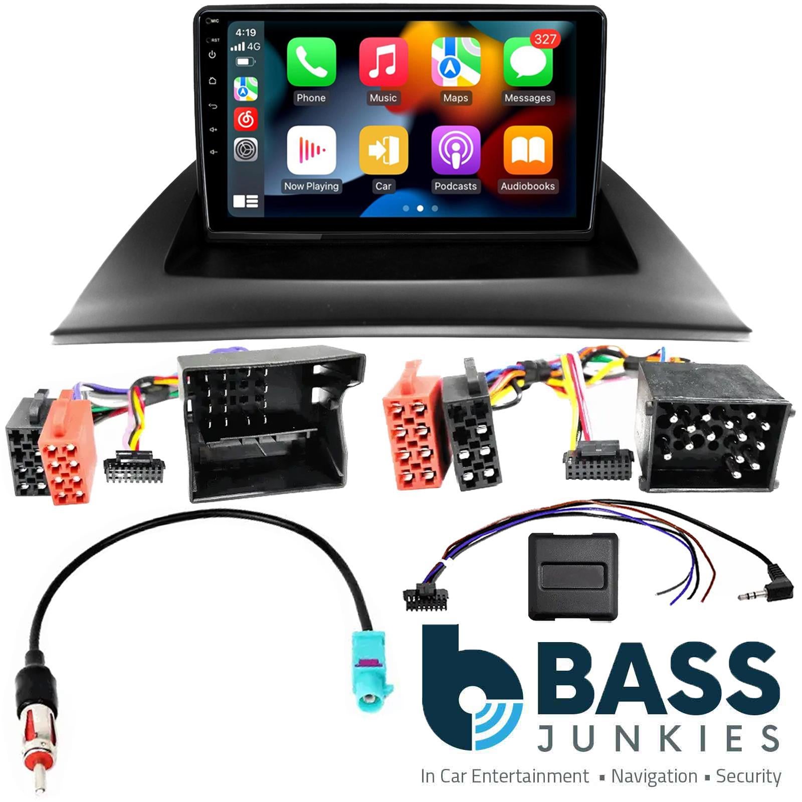 UPGRADED 9" CarPlay Android Car Stereo & Fascia Steering Kit For BMW X3 2006-2010