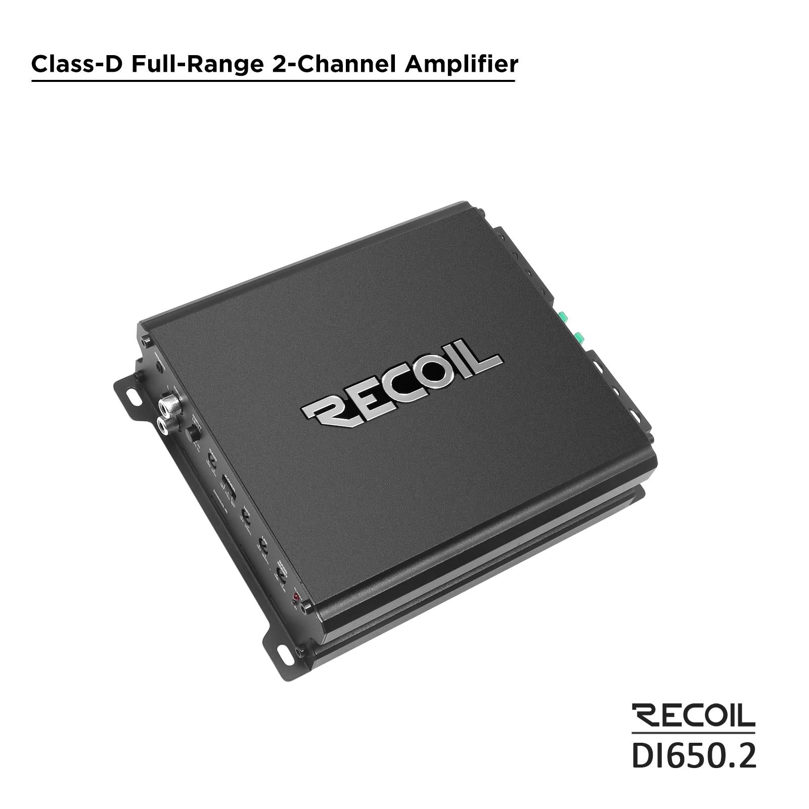 RECOIL DI650.2 -1400 Watts 2-Channel 2-4 Ohm Stable Class-D Car Audio Amplifier