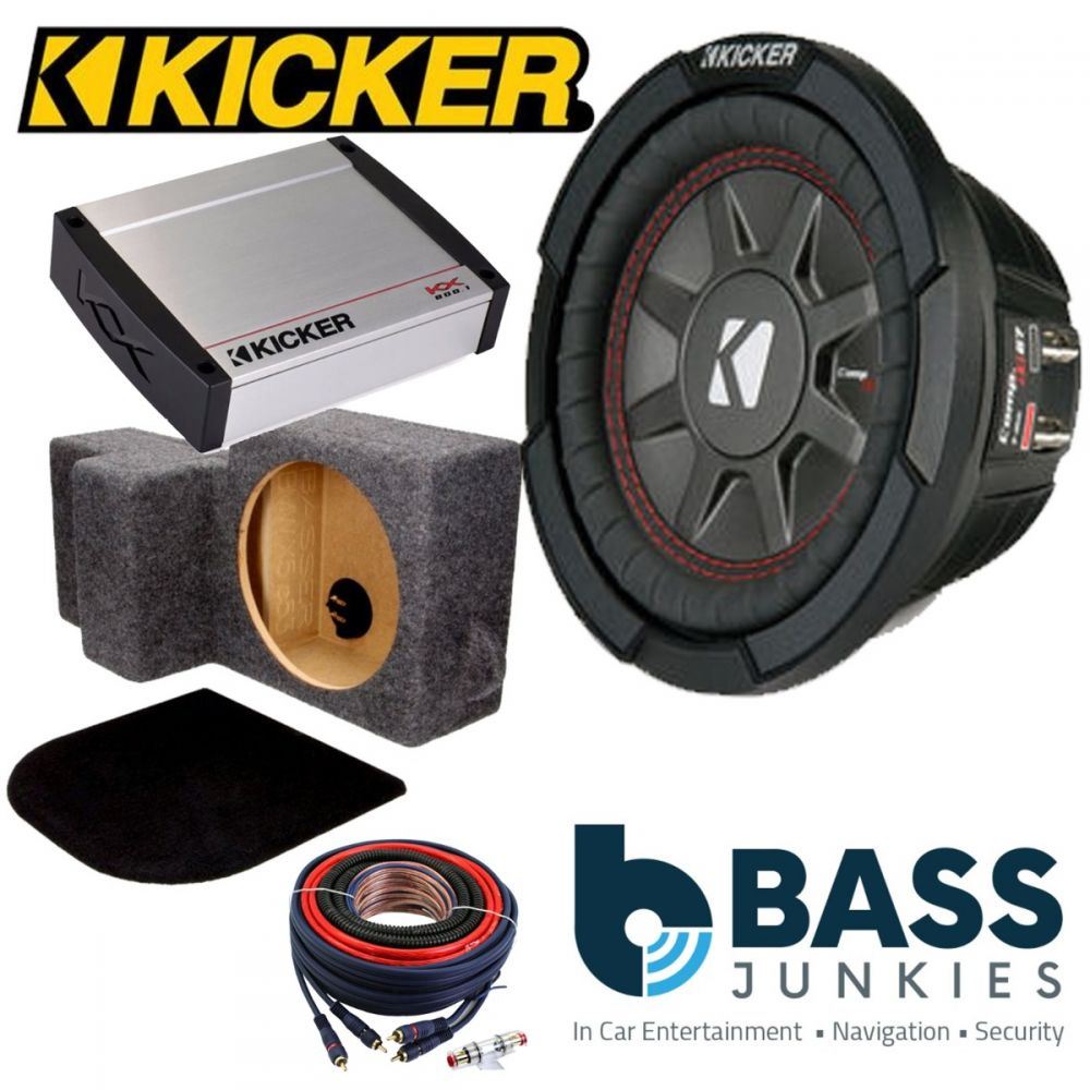 BMW X5 (E53) 1999-2006 Kicker CWRT102 - CompRT 10" 25cm 800 Watts Car Subwoofer Custom Bass Box Kit & Kicker KX800.1 800 Watts Monoblock Class D Car Amplifier