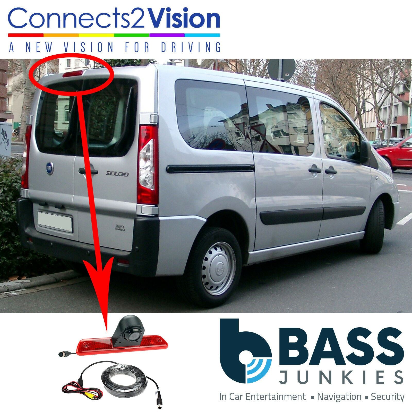 Fiat Replacement Brake Light Reversing Camera for use on the 2007 to 2016 Scudo