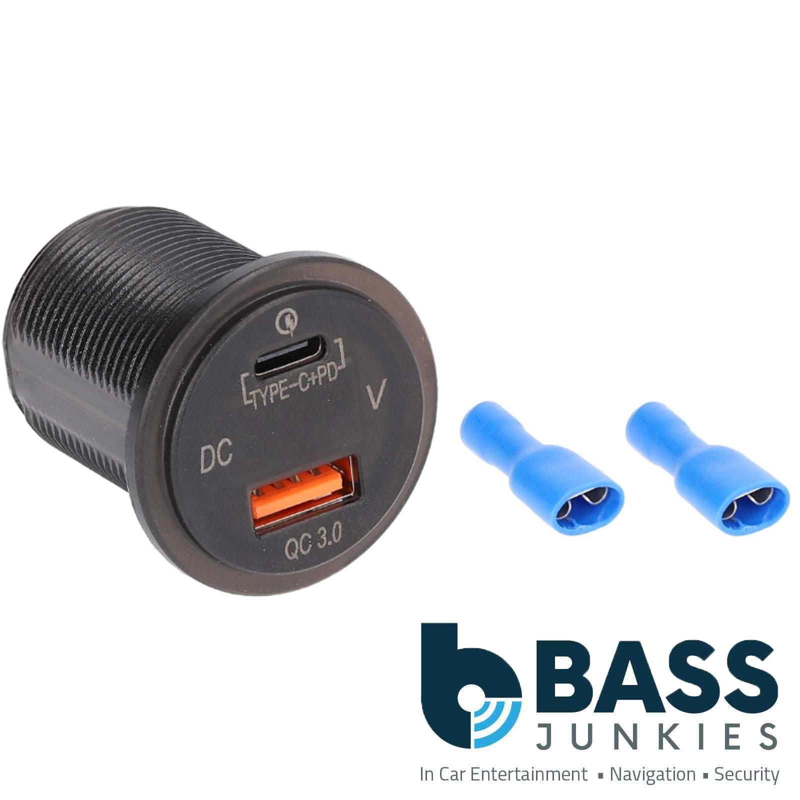 IBR117 Universal Flush Mount Car Type C + USB 3.0 4X Charge + Voltmeter