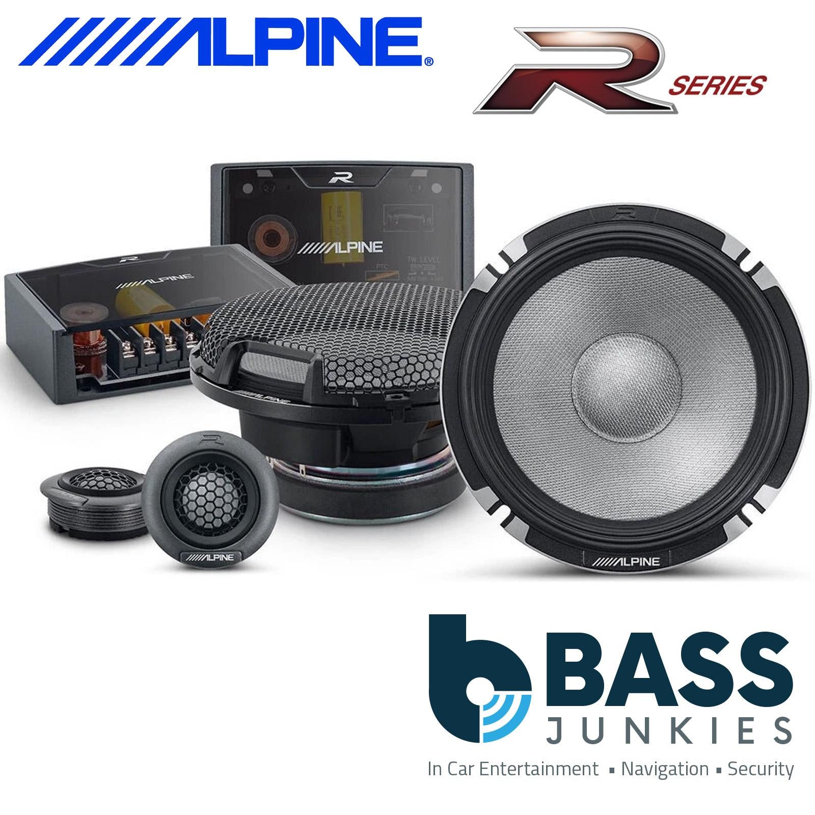 Alpine R2-S652 16.5cm 6.5" 2-Way 600 Watts PRO Component Kit Car Door Speakers