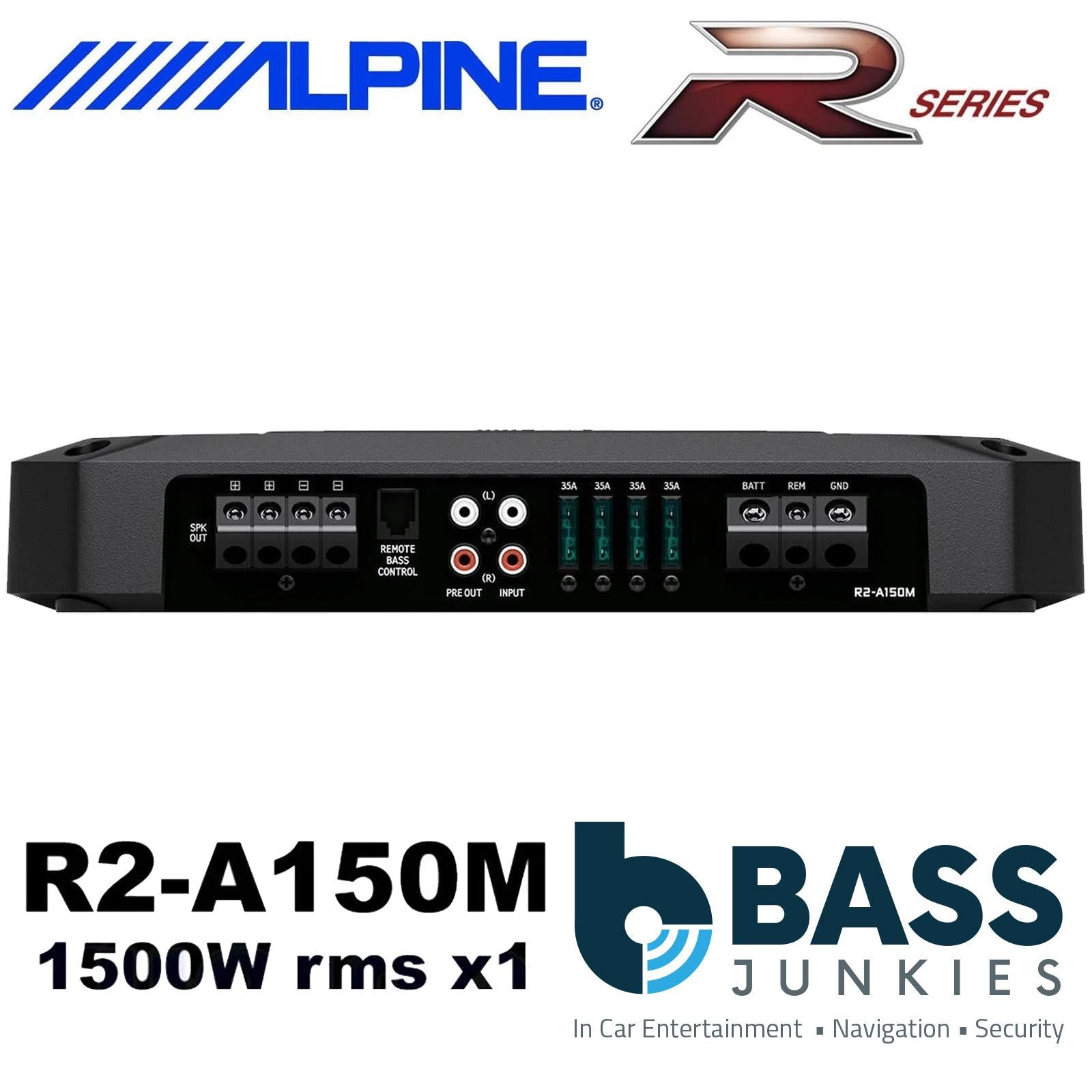 Alpine R2-A150M - R-Series 1500 Watts Hi-Res Mono Car Subwoofer Amp Amplifier