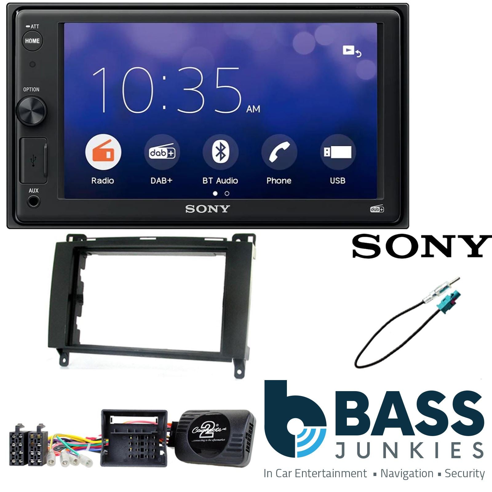 Sony 6.2" Screen Bluetooth|DAB Double Din + Fitting Kit - to fit Mercedes Viano 2006-14 | Mercedes Vito 2006-14 | Mercedes A-Class 2004-12 | Mercedes B-Class 2005-11