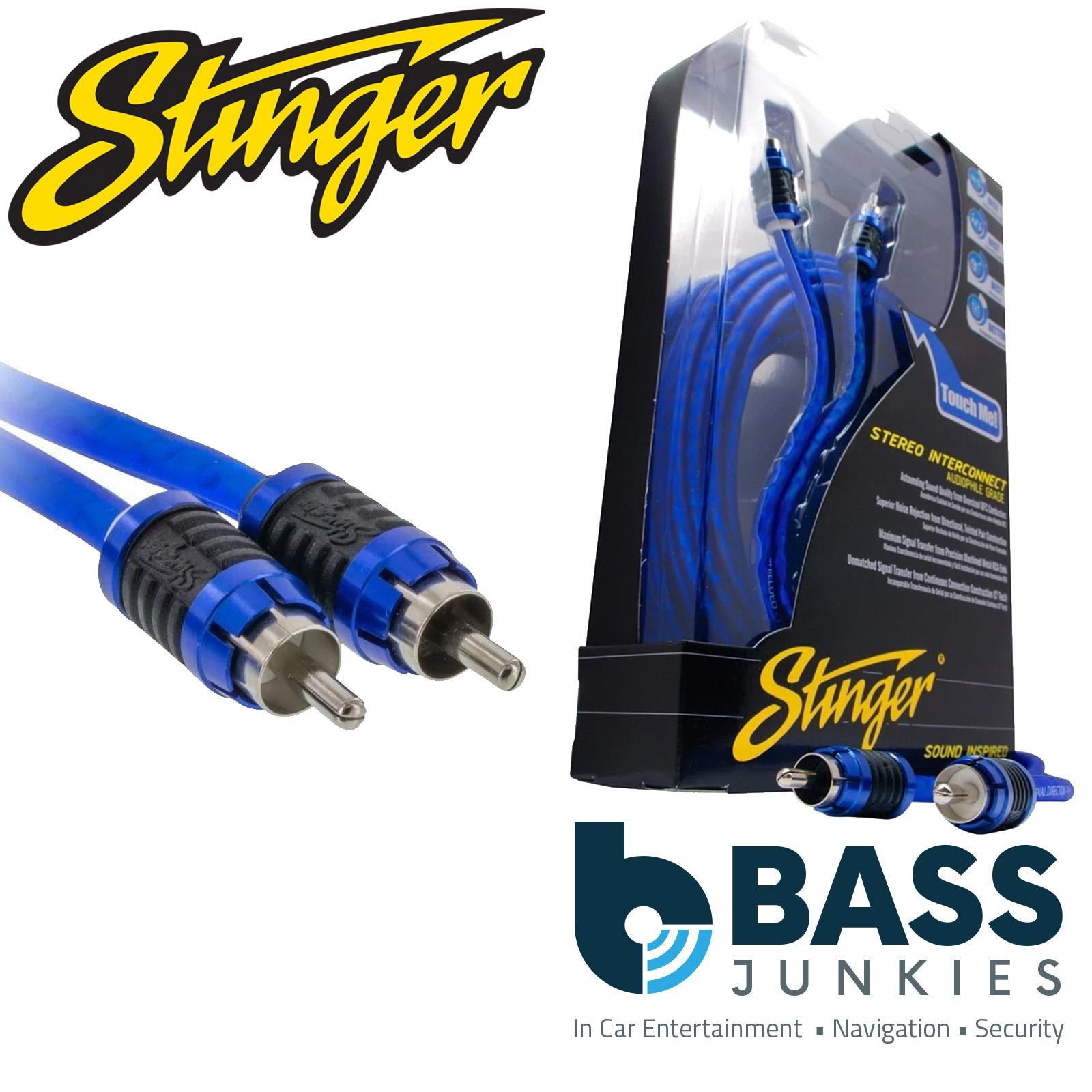 Stinger SI626 - 6000 Series 1.83 Metre 6Ft Car Stereo Shielded Directional Twisted RCA Phono Cable
