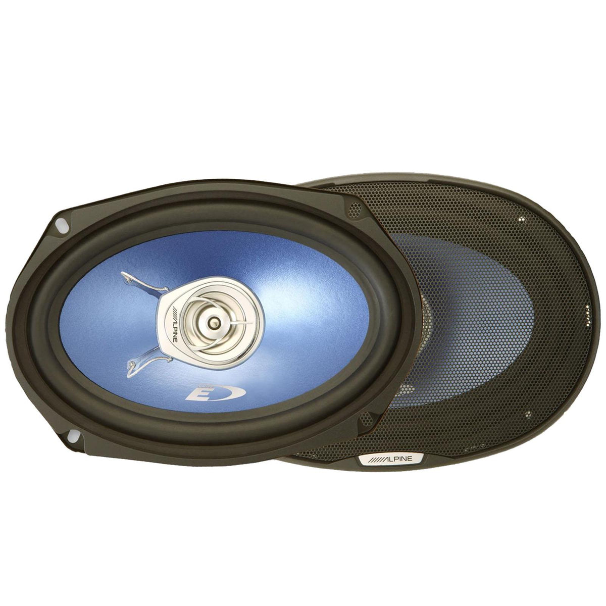 Alpine SXE-69C2 6x9 560 Watts Coaxial Car Speakers with Grey MDF Boxes