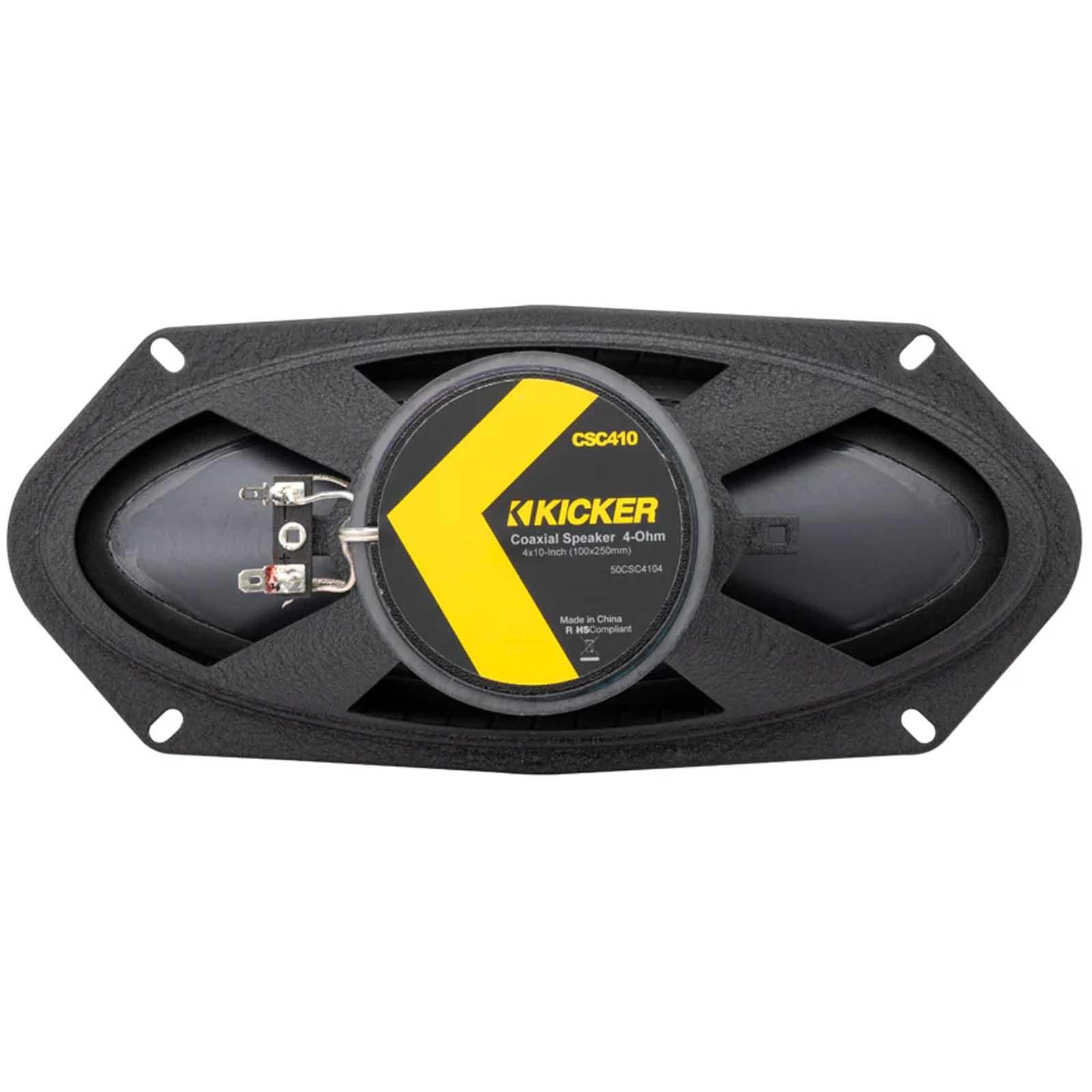 Kicker 50CSC4104 - 4x10" 225 Watts 2-Way Coaxial Front Rear Door Speakers