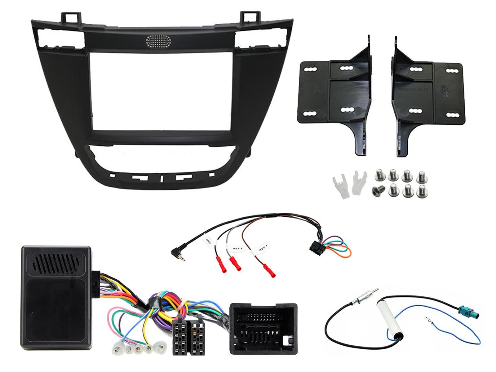Grundig 6.8" Apple Android Double Din Stereo Fitting Kit + Steering Wheel Stalk Controls to fit Vauxhall Insignia 2008-13