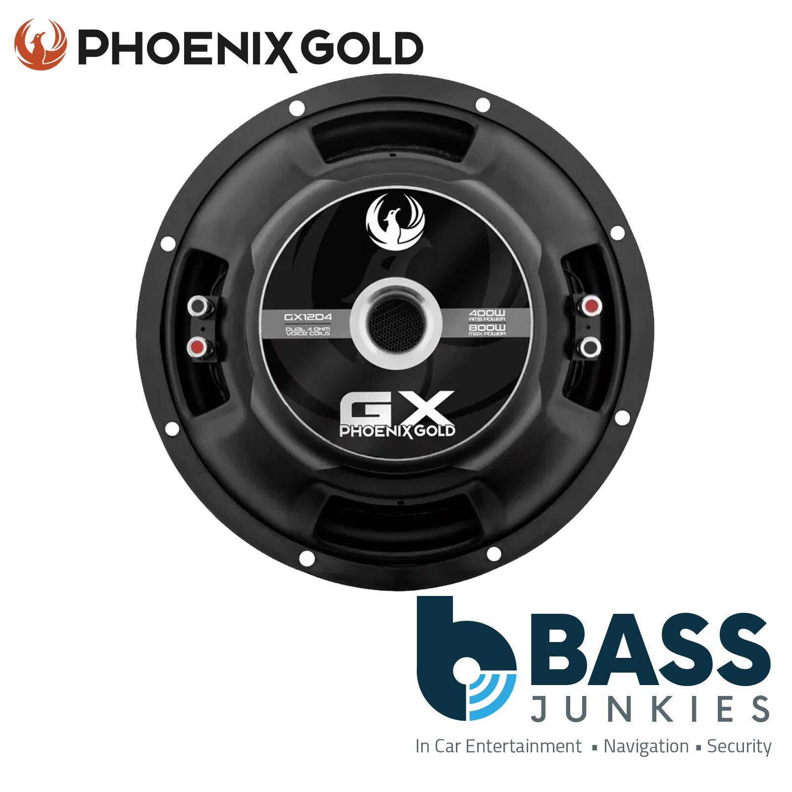 Phoenix Gold GX12D4 - 800 Watts 12" 30cm Car Subwoofer Sub & MDF Bass Box