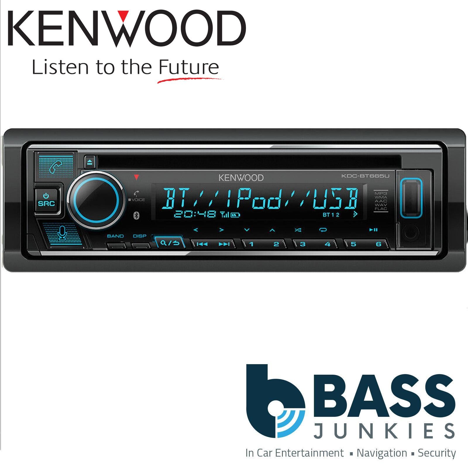 Kenwood KMM-BT508DAB - Mechless 50 x 4 Watts DAB+ Digital Radio Bluetooth AUX USB Car Stereo