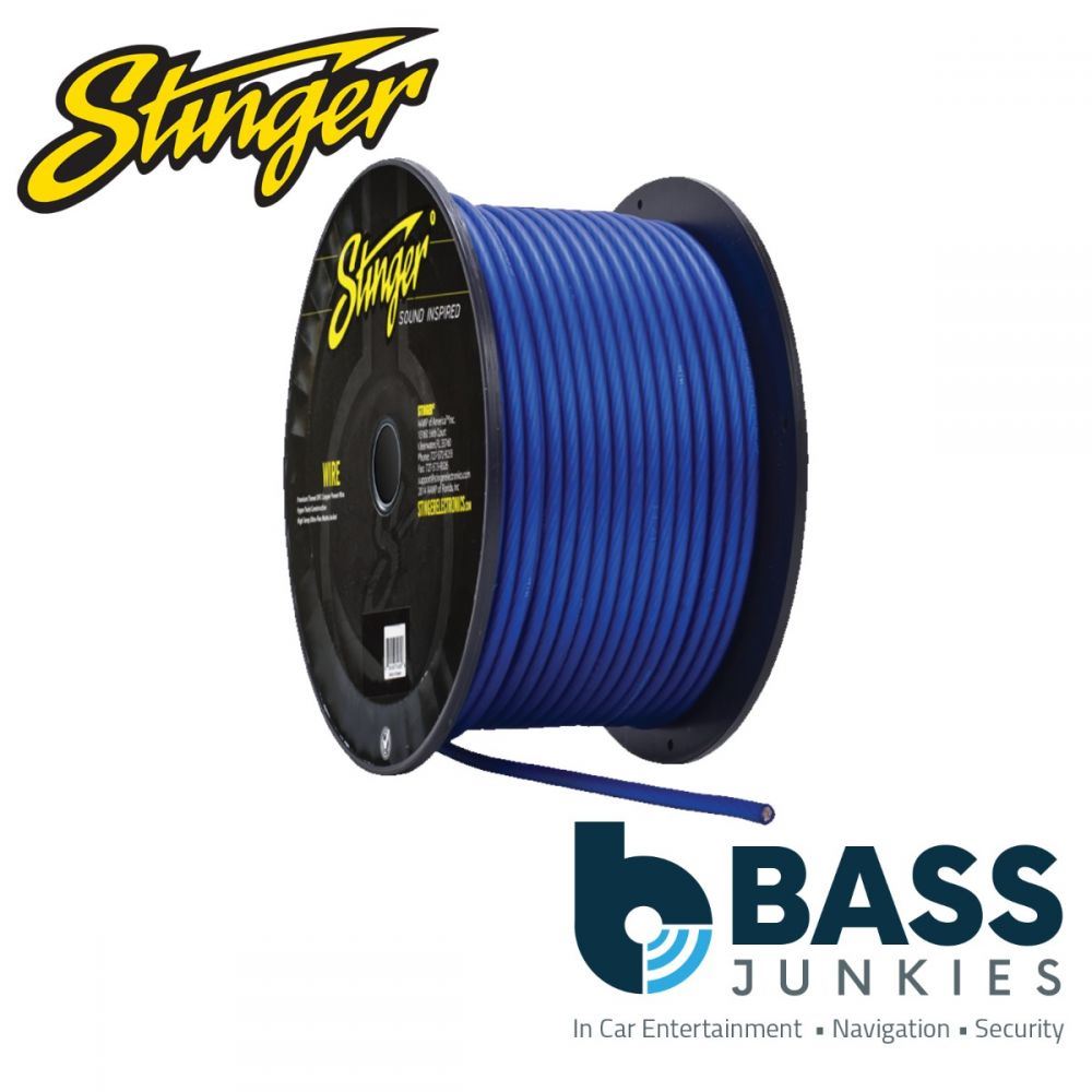 Stinger SHW18B - 8 AWG Blue TRU-SPEC Copper Hyper Twist Ultra Flexible 1 Metre Car Amplifier Power Cable