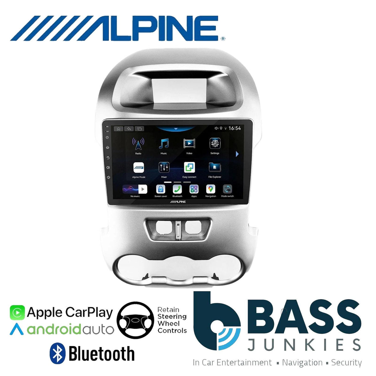 Alpine 9" CarPlay Android Car Stereo Kit For Ford Ranger 2012 Onwards Silver