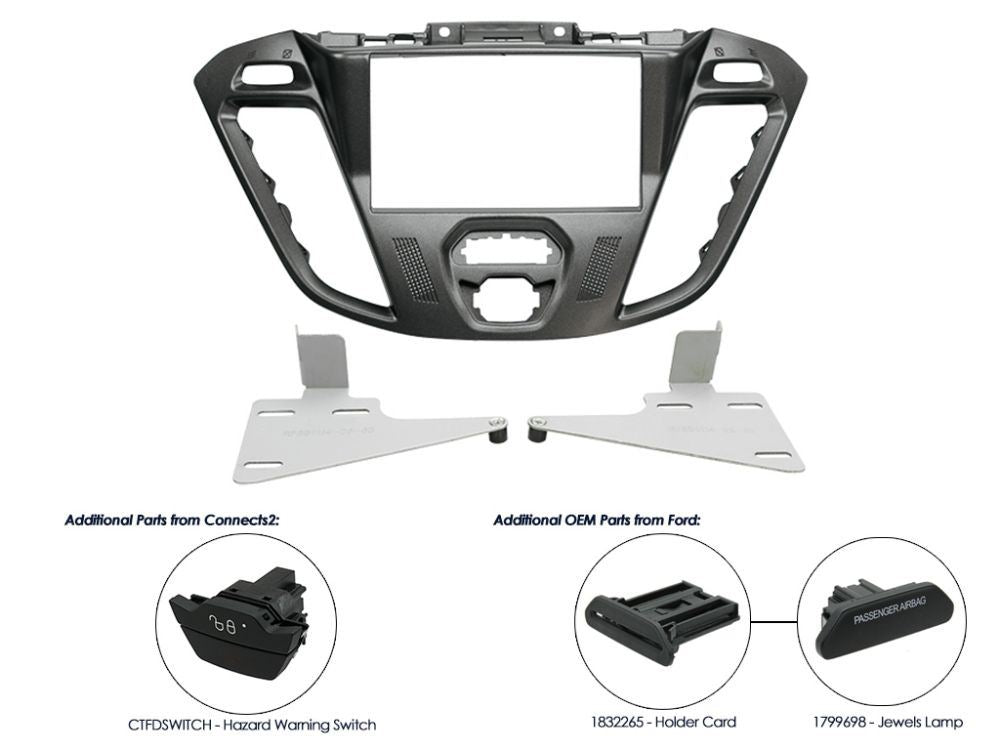 Connects2 CT23FD39 Ford Transit 2012 Onwards Car Stereo Double Din Fascia Panel & Cage Kit