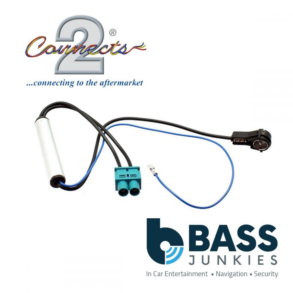 Connects2 CT27AA86 Double Fakra - ISO Car Stereo Antenna Adapter Aerial Lead