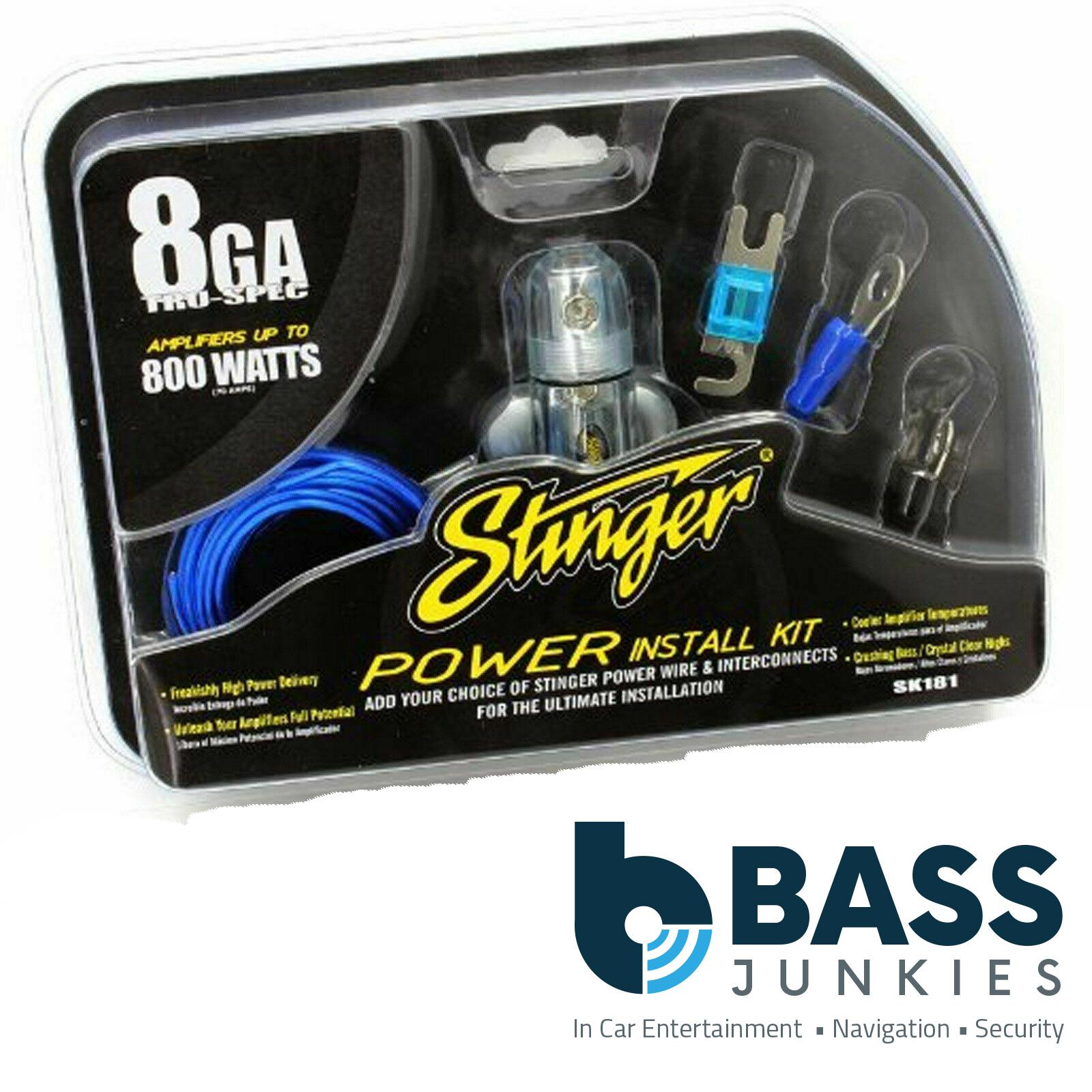 Stinger SK181 8 Gauge Car Installation Kit With MIDI Fuse Holder