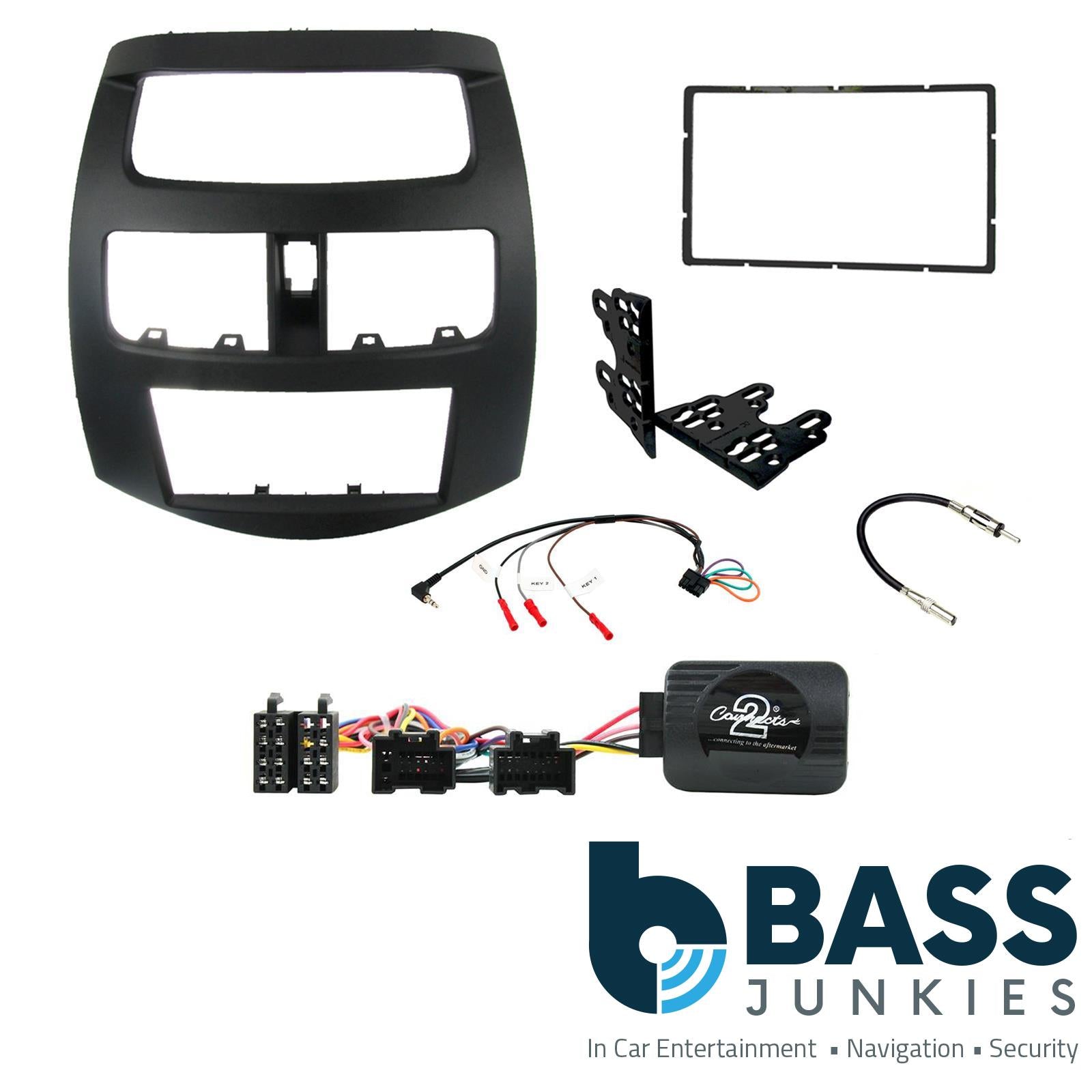 Connects 2 CTKCV03 - Chevrolet Beat/Spark 2010 - 2012 Double Din Facia & Steering wheel Interface Fitting Installation Kit