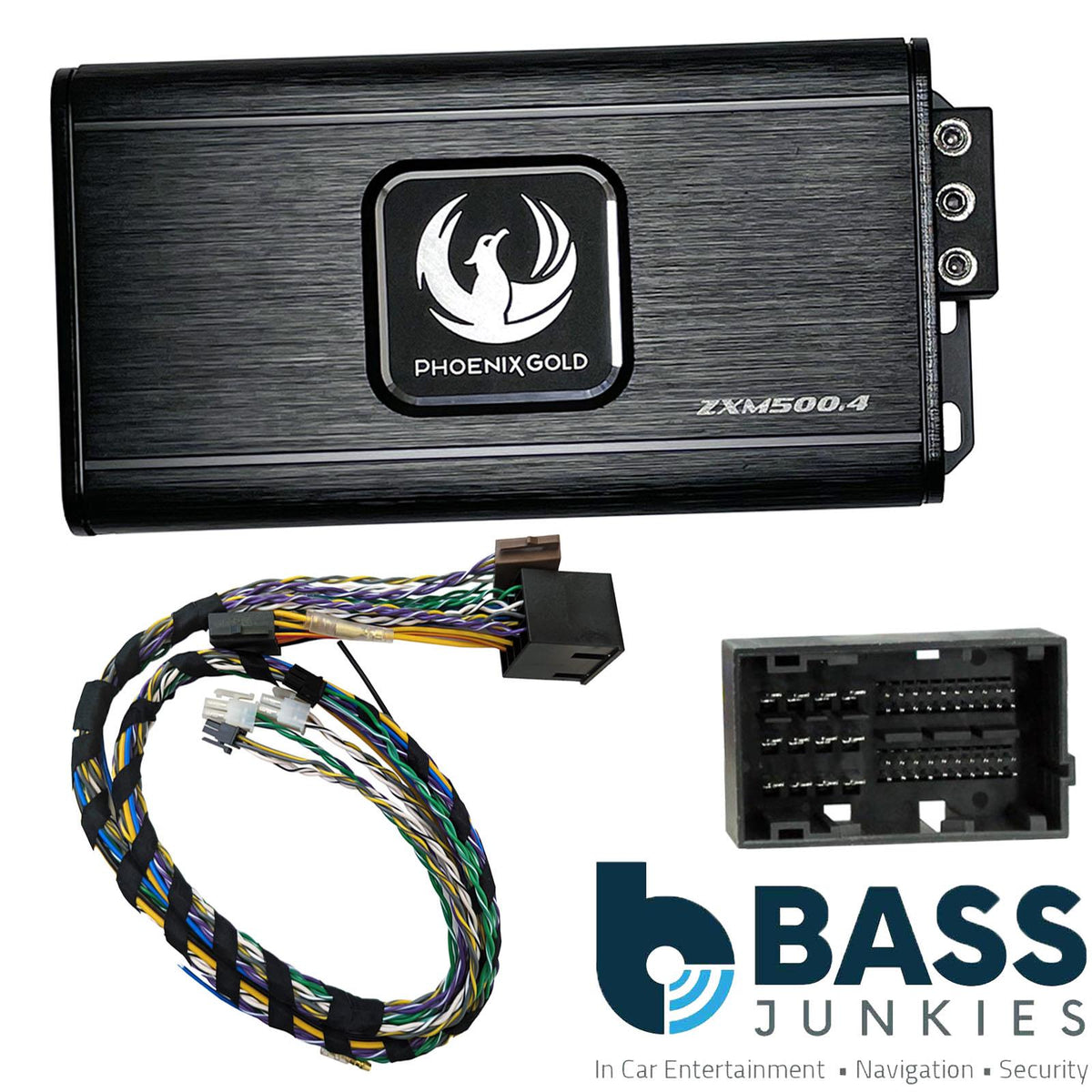Phoenix Gold ZXMPFT1 - Plug & Play 500W 4-Channel Amp Amplifier Power Up Kit Fiat