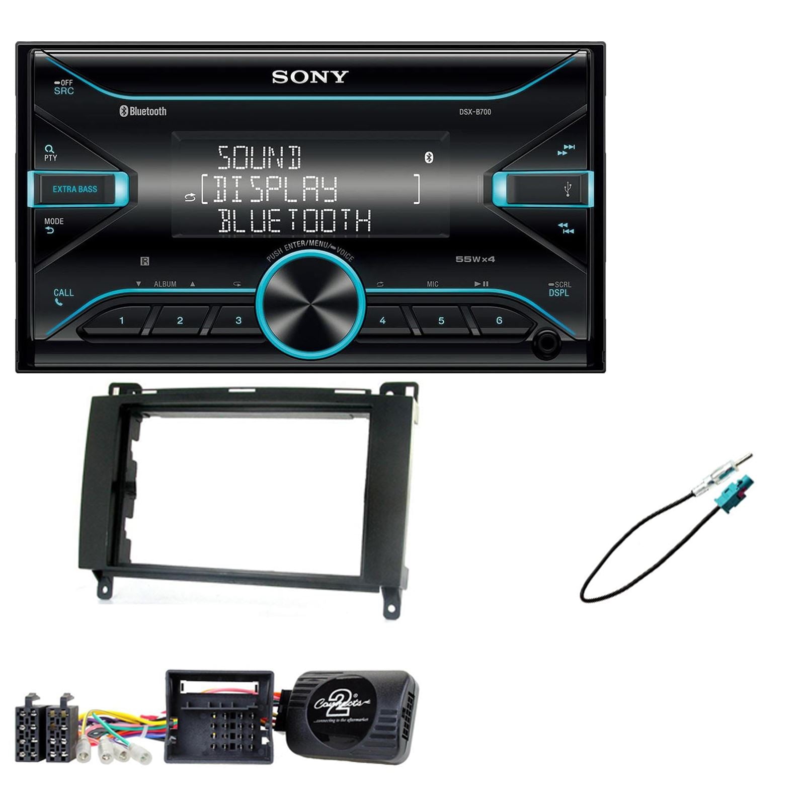 Sony DSX-B700 Bluetooth MP3 USB AUX 4 x 55W Double Din Car Stereo Radio Player + CTK Fitting Kit fits Mercedes Vito 2006-2014