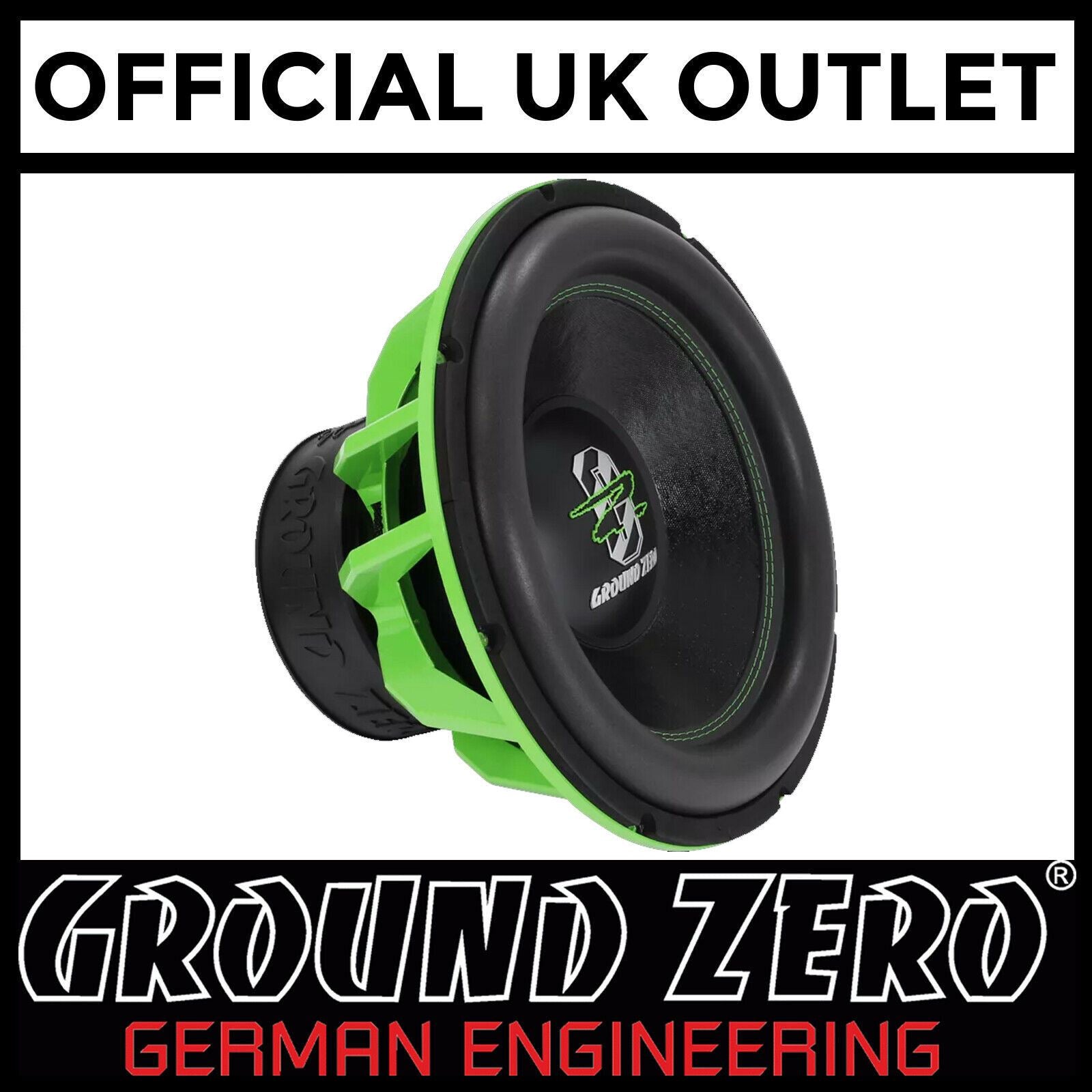 Ground Zero GZHW 38SPL GREEN - 15" Inch 38cm Dual 1-Ohm Green SPL 3500 Watts Car Sub Subwoofer