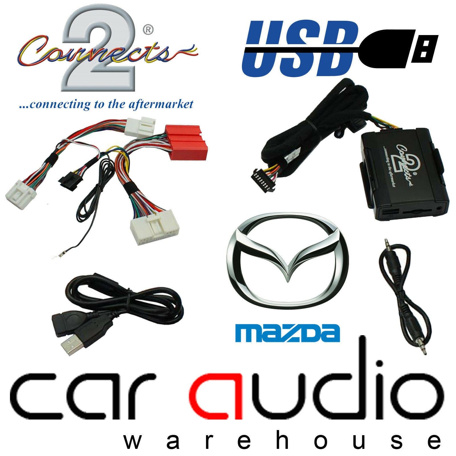 Connects2 CTAMZUSB002 Mazda 3 5 6 CX-7 Car USB Aux Interface Adapter