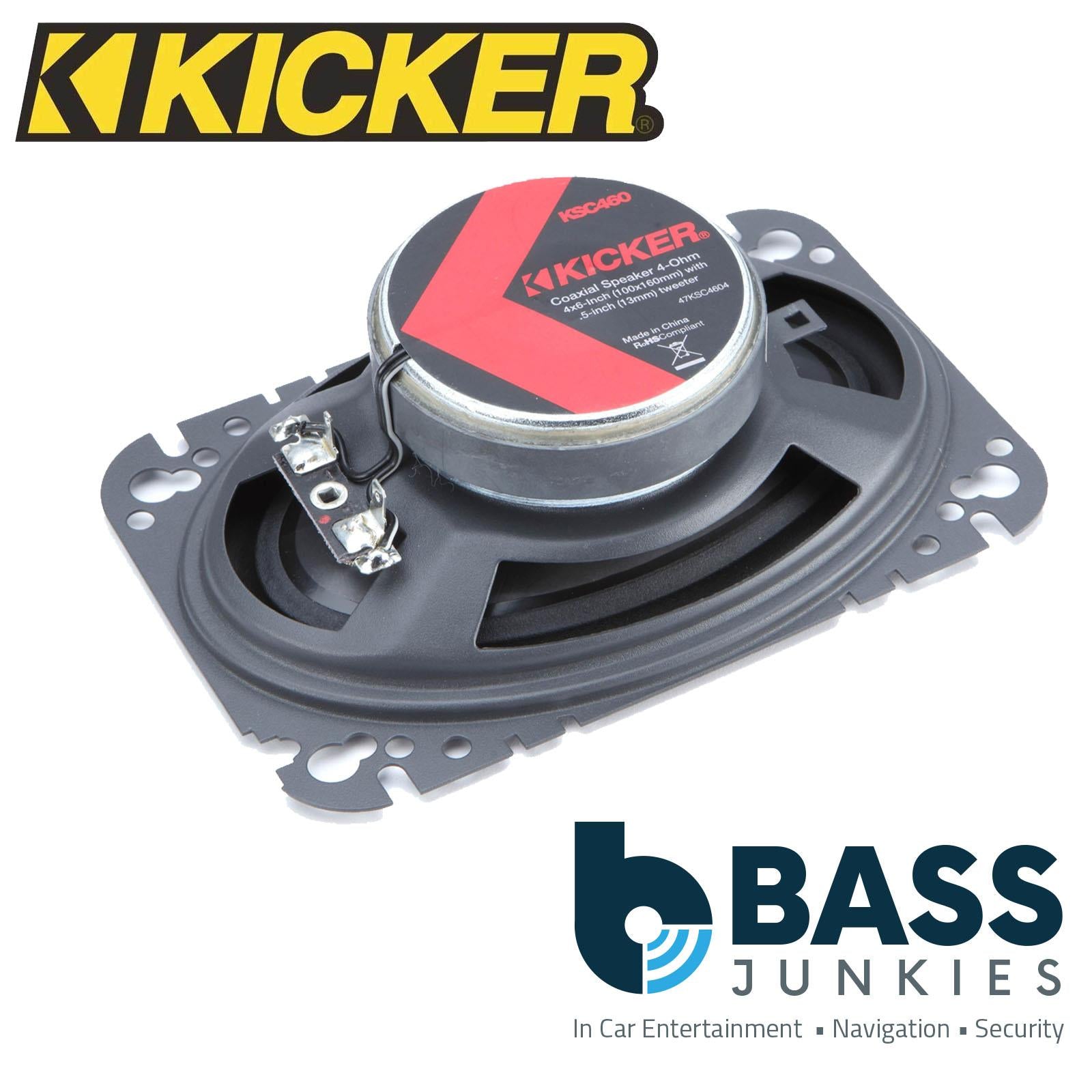 KICKER 47KSC4604 2-Way 4x6 Inch 4 Ohms 150W Max Power Car Audio Coaxial Speakers