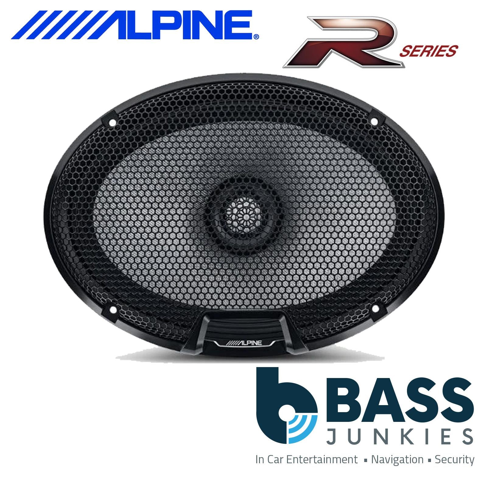 Alpine R2-S69 - 6"x9" 2-Way 600 Watts Car Van Door Shelf Speakers & Grilles Pair