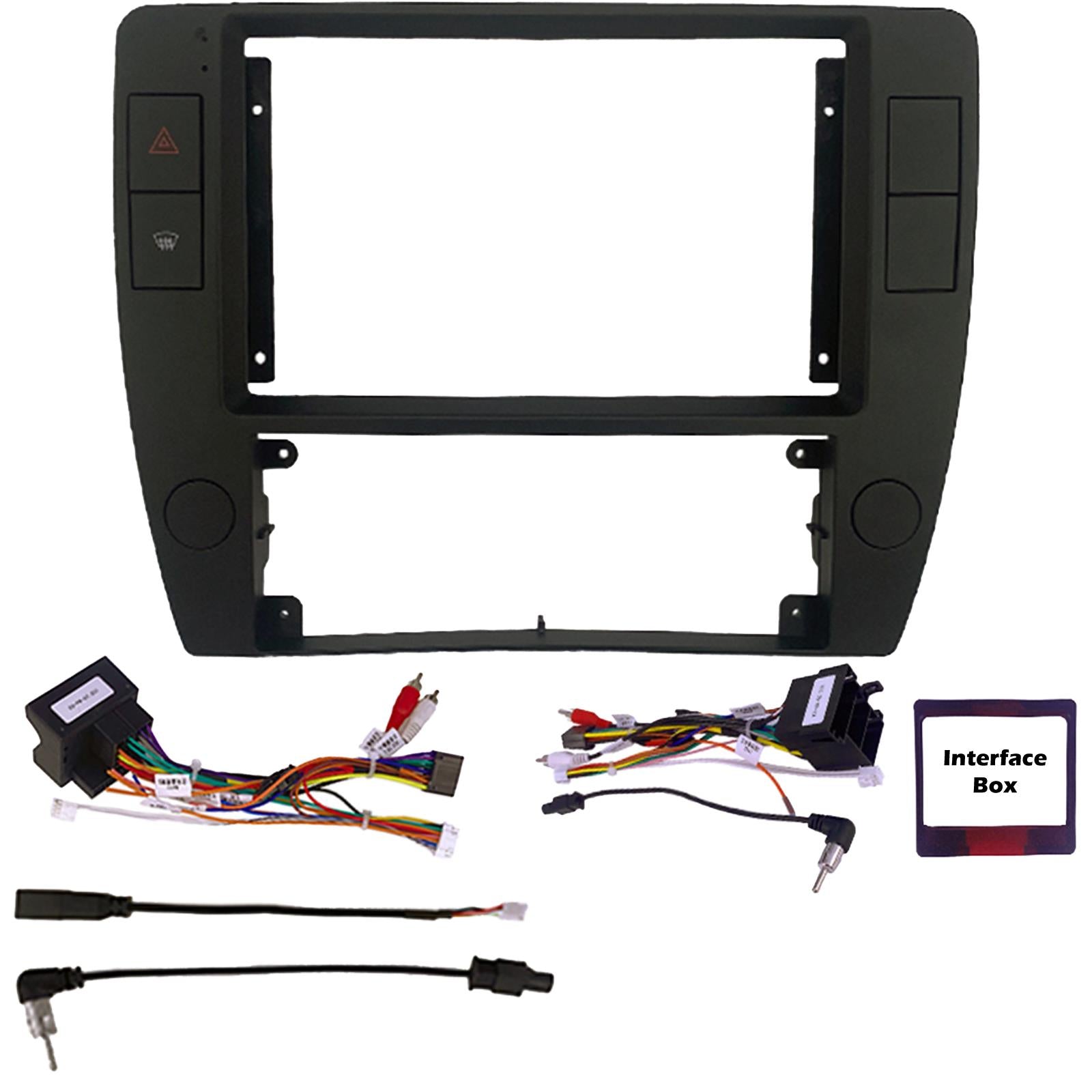 For Volkswagen Polo Black 2014On Fascia Panel Interface For 9" Android Car Radio