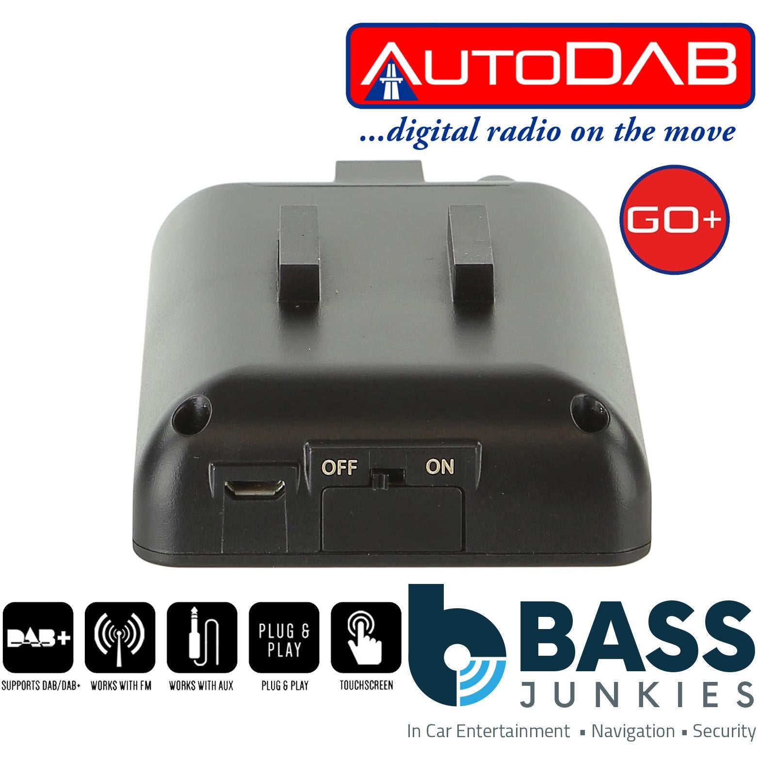 AutoDAB GO-PLUS - Plug and Play 3.5" Touchscreen Car Radio DAB/DAB+ Add On