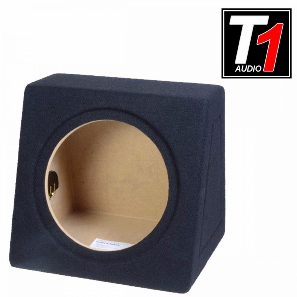 T1 Audio - 10" Sealed Enclosure Dark Grey Fully Carperted MDF Car Sub Subwoofer Bass Box