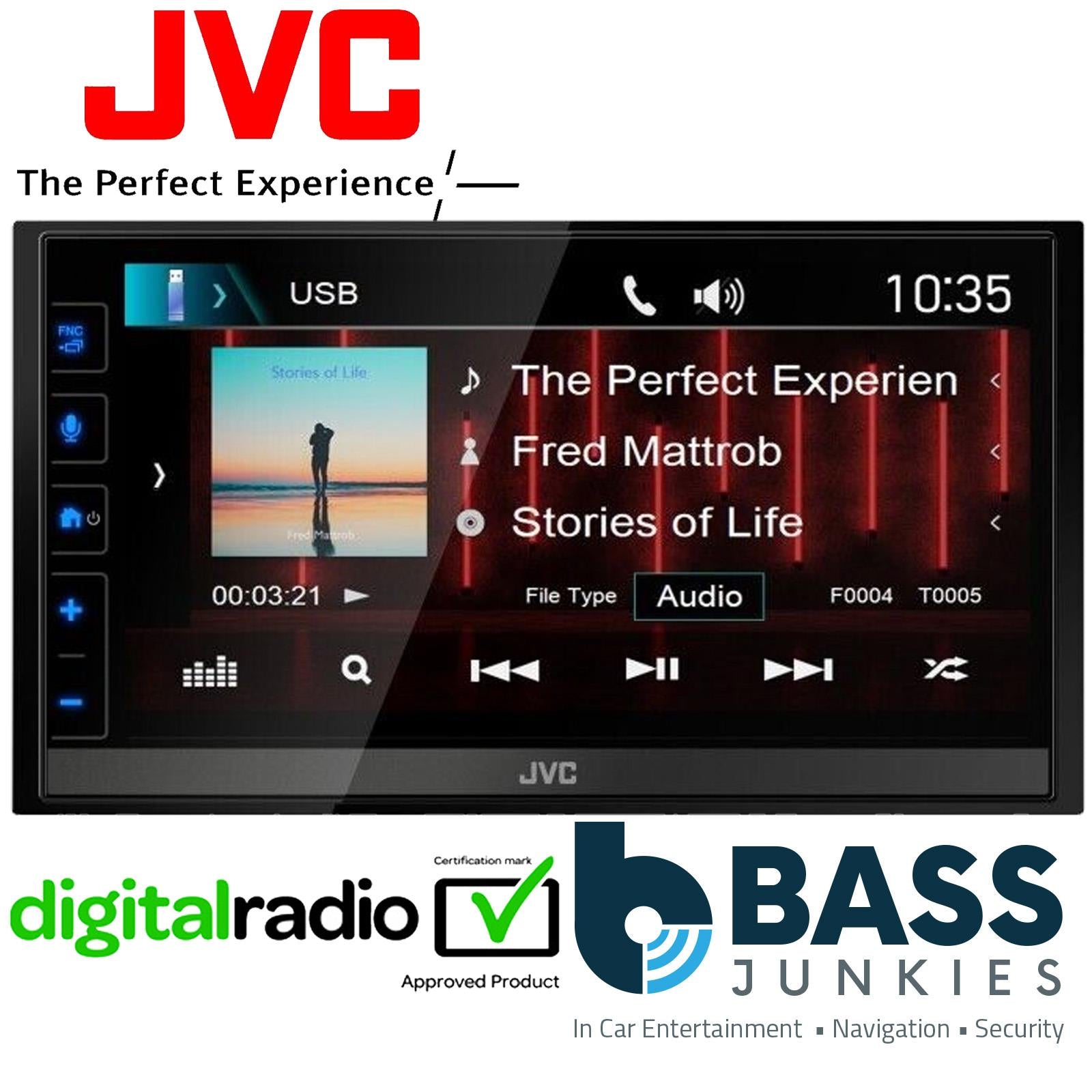 JVC KW-M785DBW 6.8" DAB+ Radio USB Bluetooth CarPlay Android Auto + Aerial