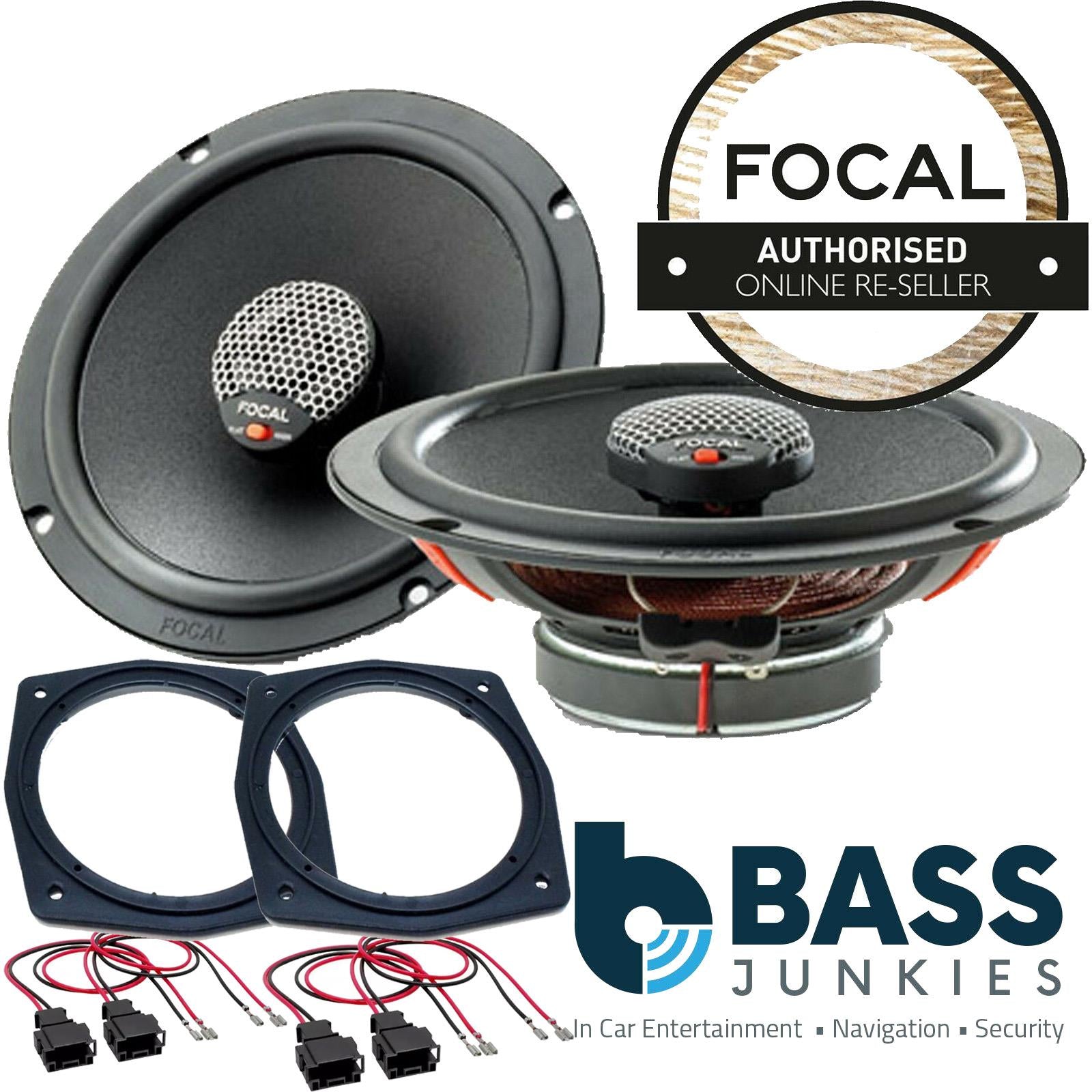 Audi TT 2007-2014 MK2 Focal 6.5" 140 Watts 2 Way Rear Side Car Speakers & Fitting Kit